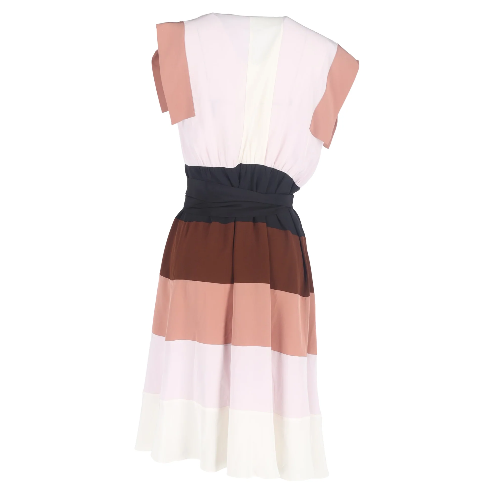 Women's Diane von Furstenberg Ingrid Colour-Block Crepe De Chine Wrap Dress In Multicolour Silk - Image 3