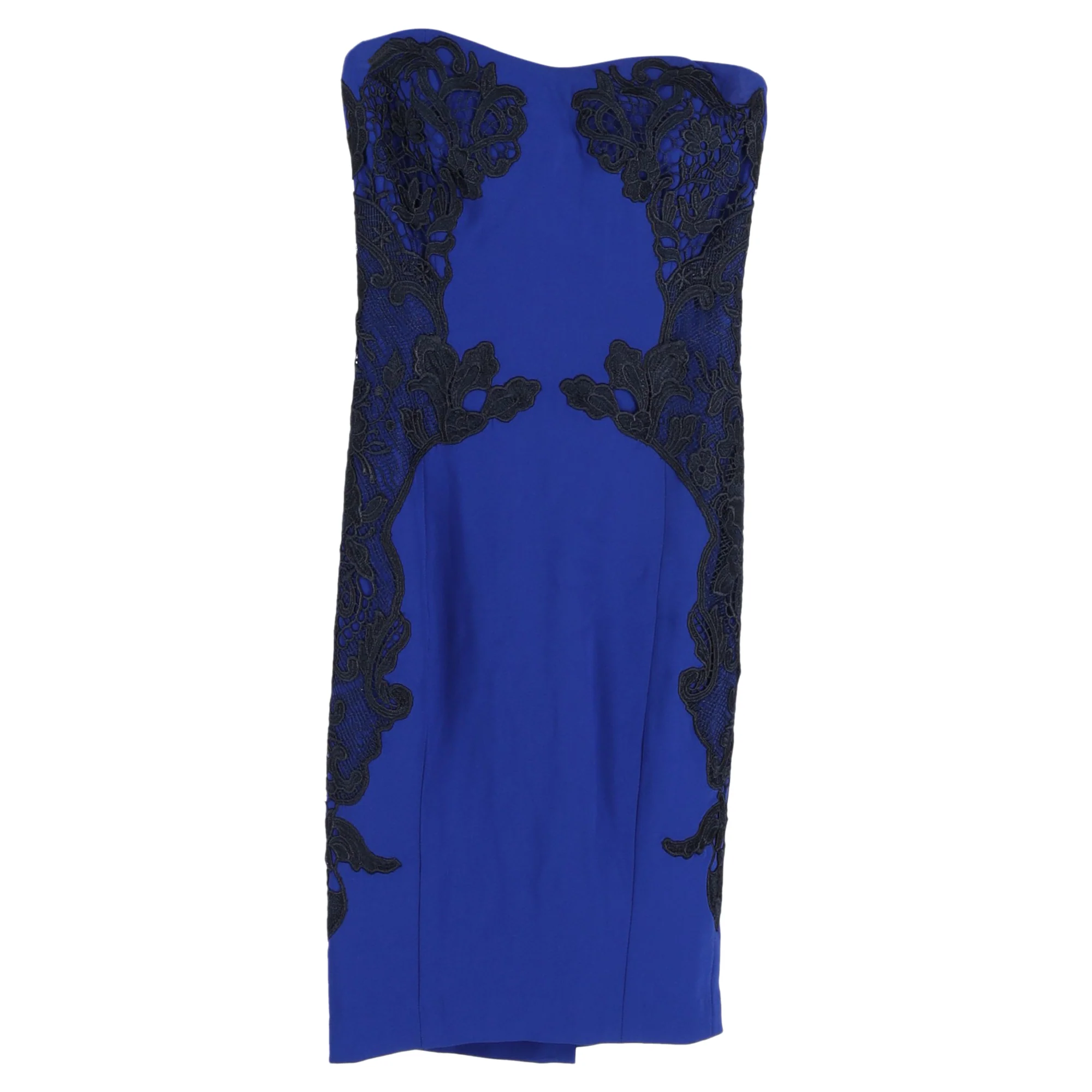 Women's Diane Von Furstenberg Isabella Cosmic Lace Strapless Dress in Blue Triacetate