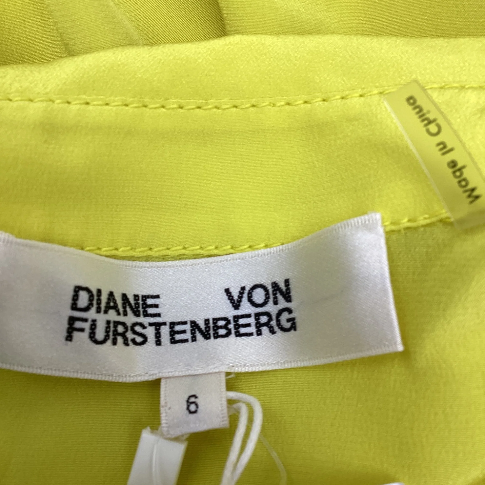 Women's Diane von Furstenberg Long Shirt Dress in Yellow Silk - Image 6
