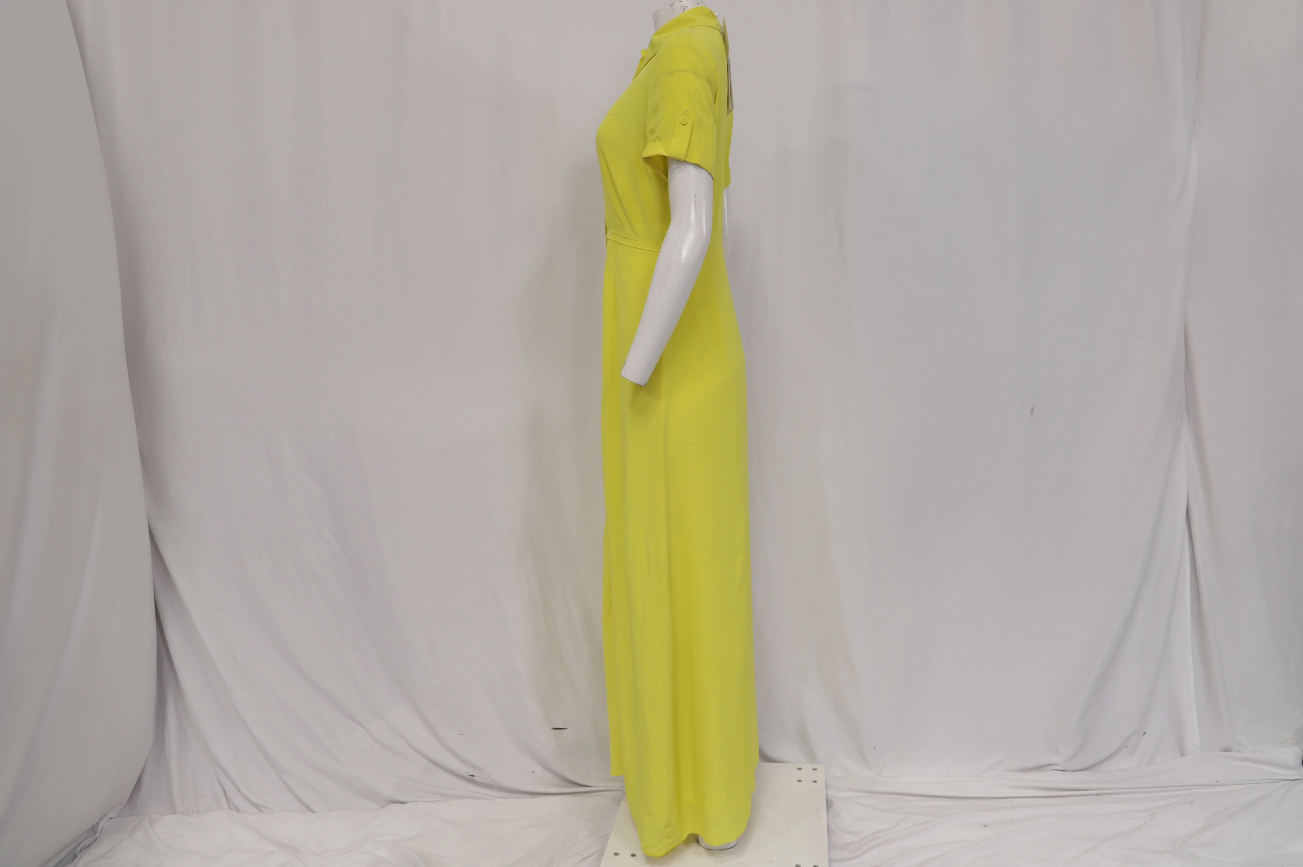 Women's Diane von Furstenberg Long Shirt Dress in Yellow Silk - Image 9