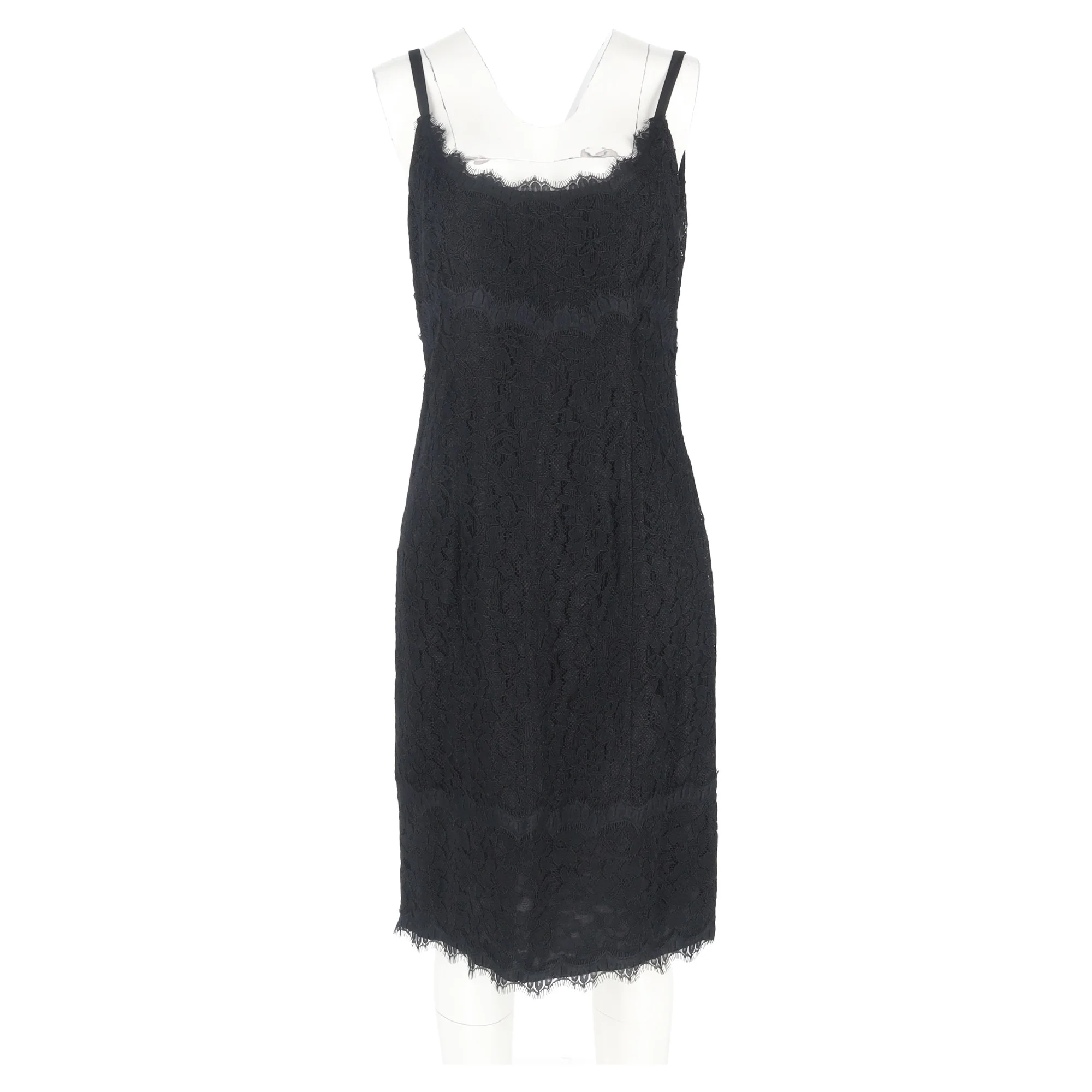 Women's Diane Von Furstenberg Olivia Mini Slip Dress in Black Triacetate - Image 4