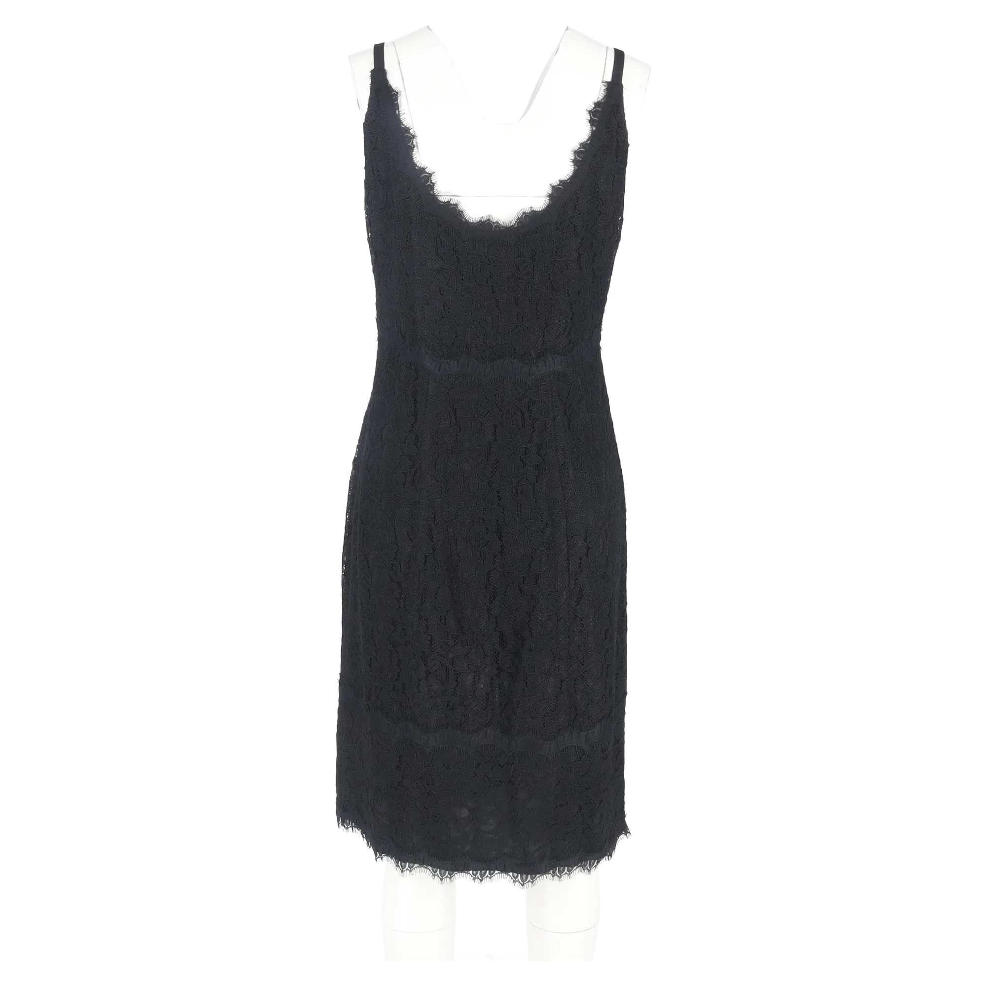 Women's Diane Von Furstenberg Olivia Mini Slip Dress in Black Triacetate - Image 6