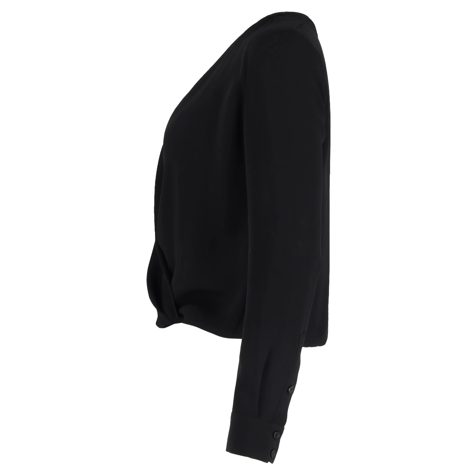 Women's Diane Von Furstenberg Surpliced Top in Black Polyester - Image 2