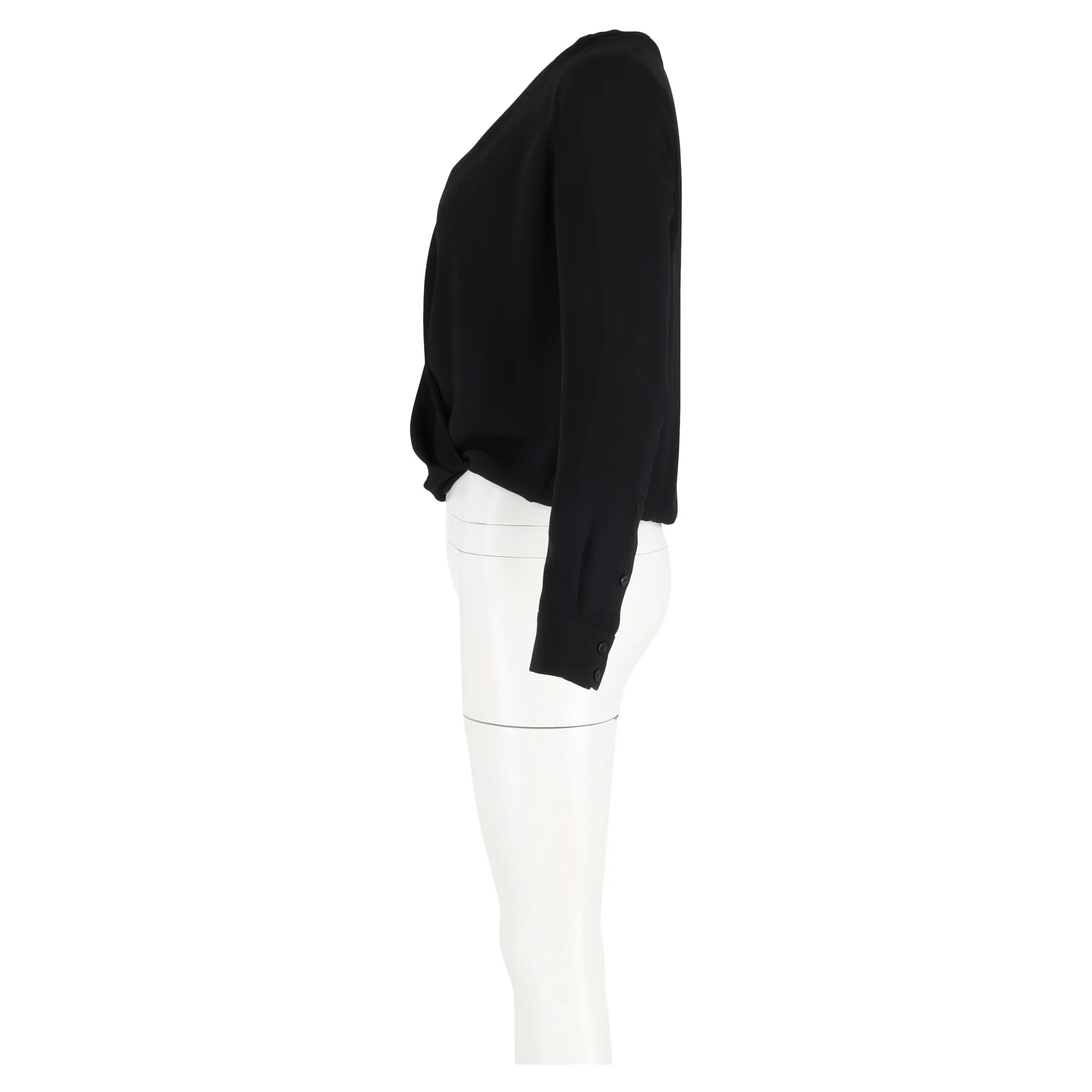 Women's Diane Von Furstenberg Surpliced Top in Black Polyester - Image 5