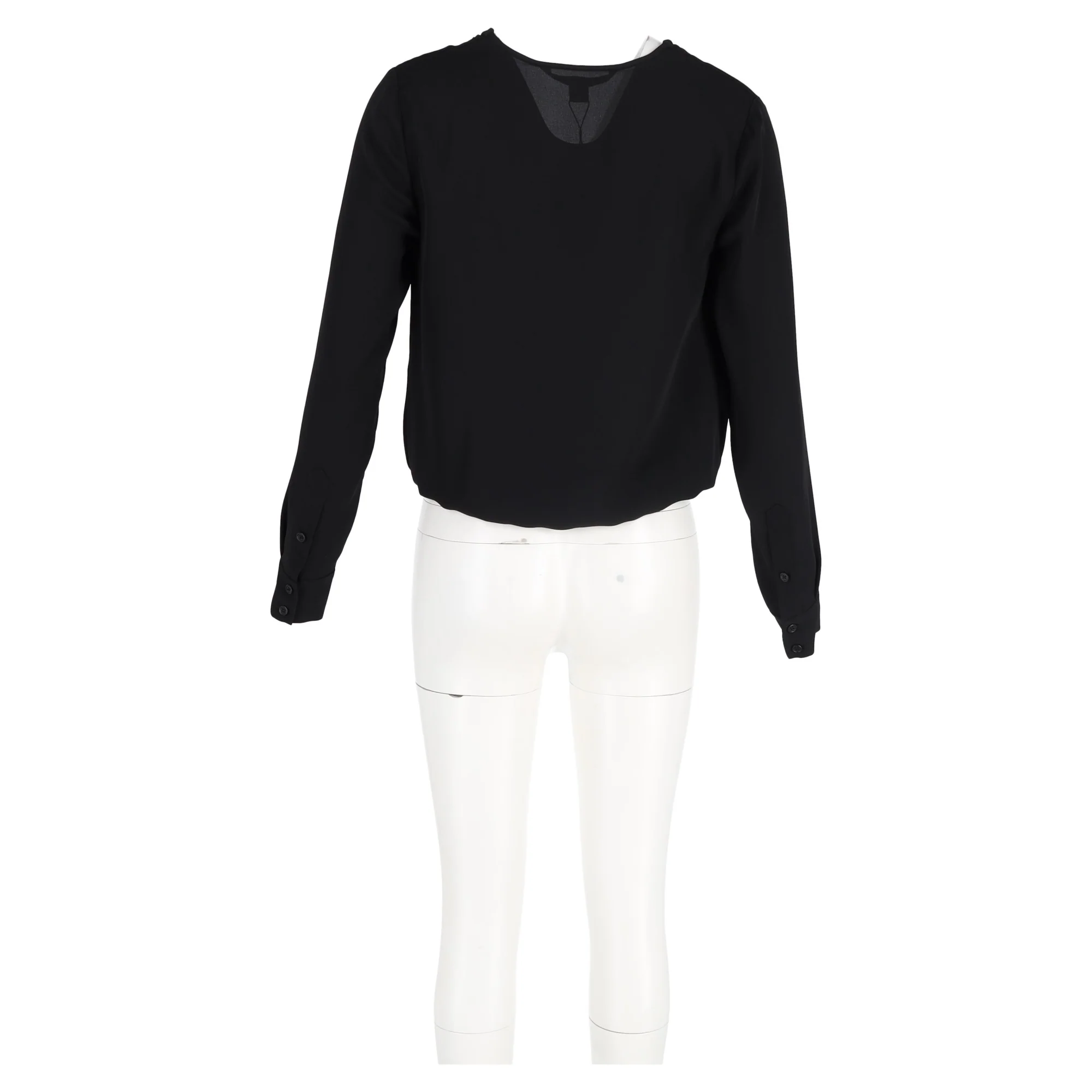 Women's Diane Von Furstenberg Surpliced Top in Black Polyester - Image 6