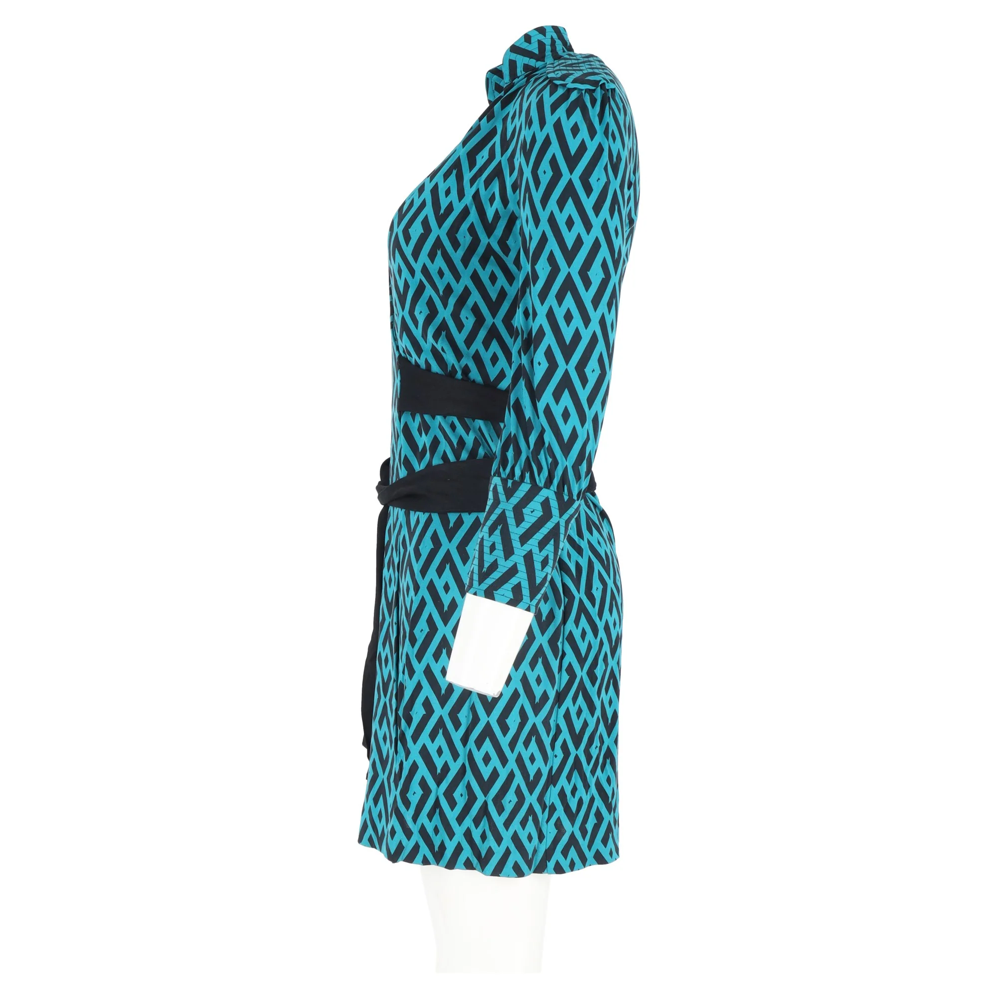 Women's Diane Von Furstenberg Tessa Wrap Dress in Turquoise Silk - Image 5