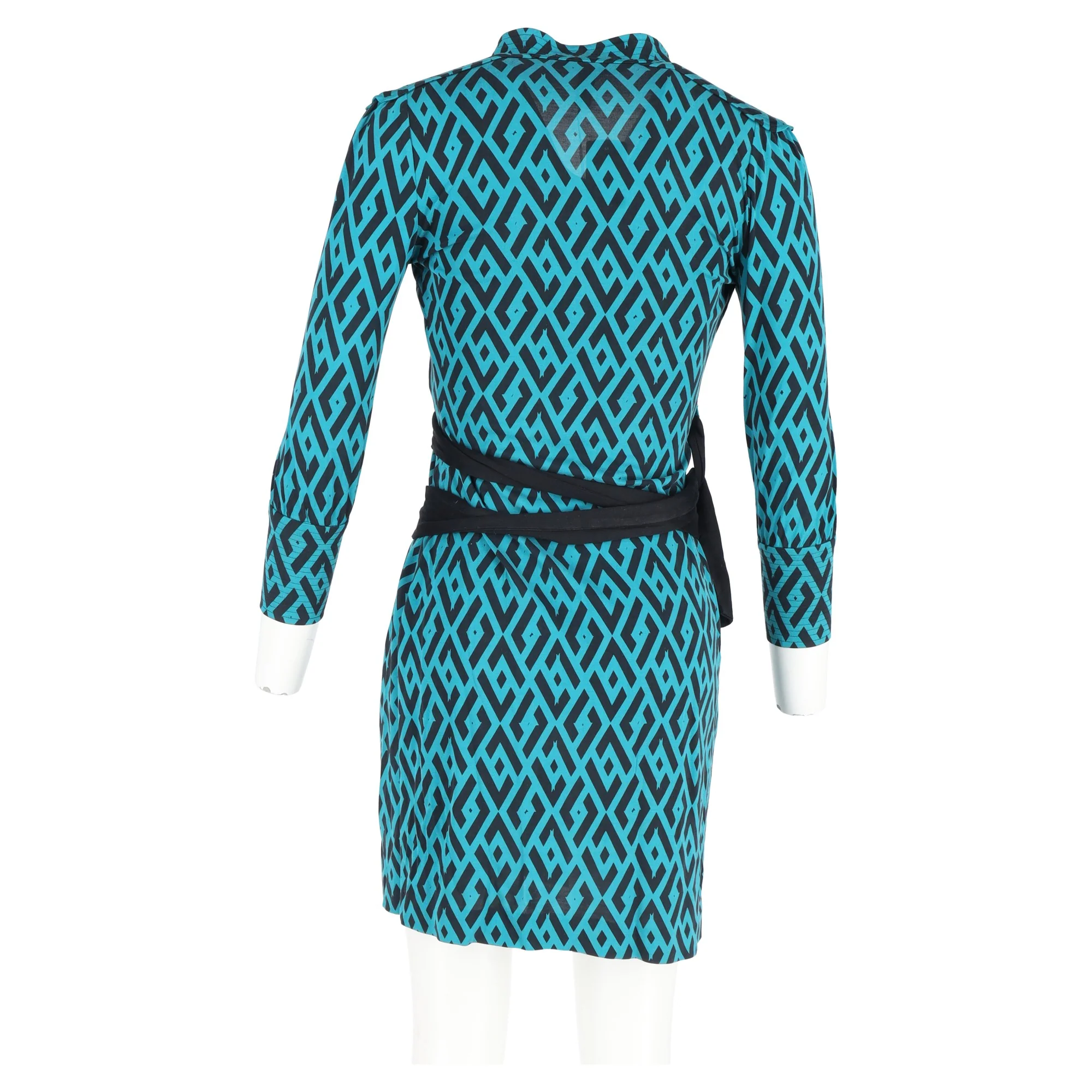 Women's Diane Von Furstenberg Tessa Wrap Dress in Turquoise Silk - Image 6