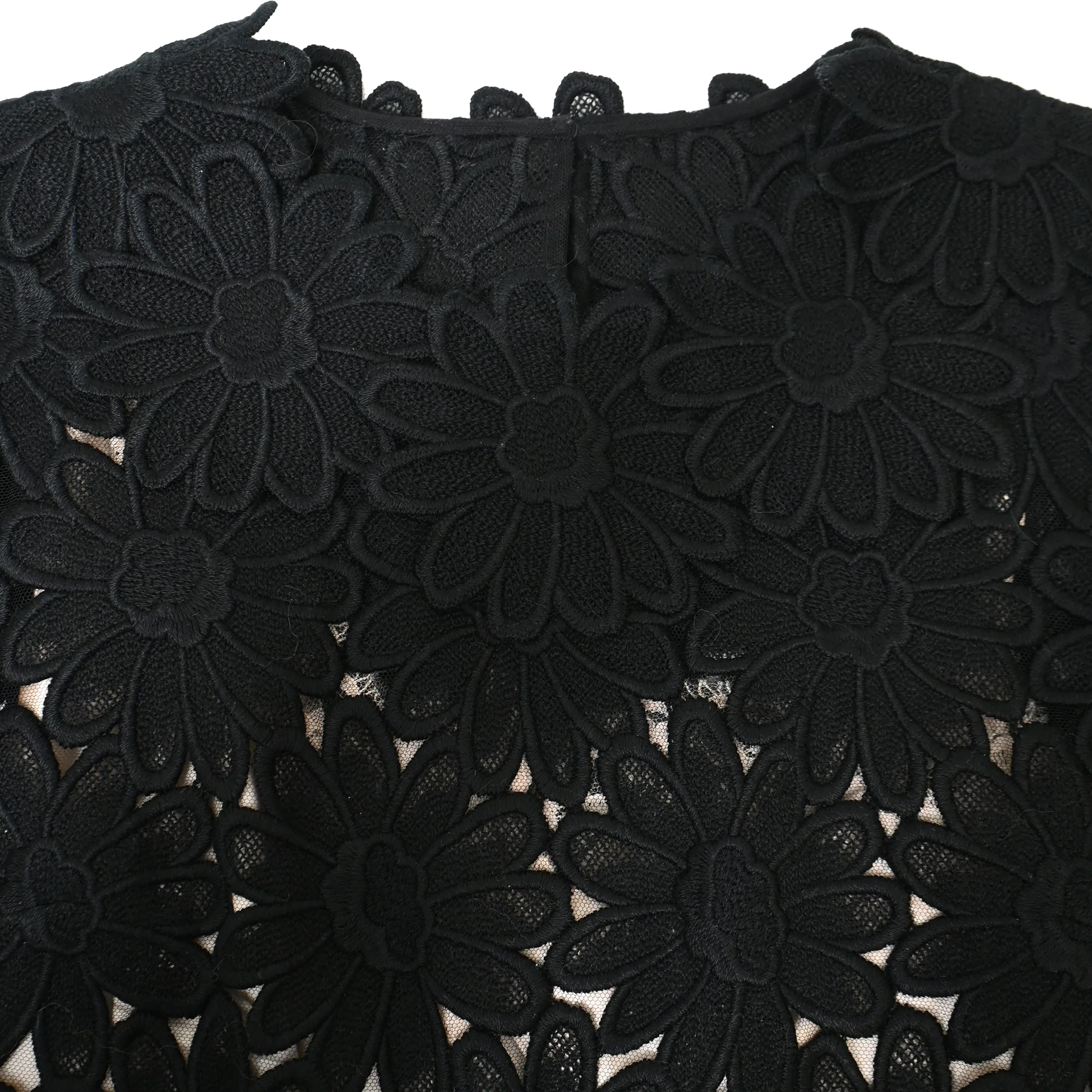 Women's Dolce & Gabbana Floral Lace Detailed Blouse in Black Cotton - Image 4