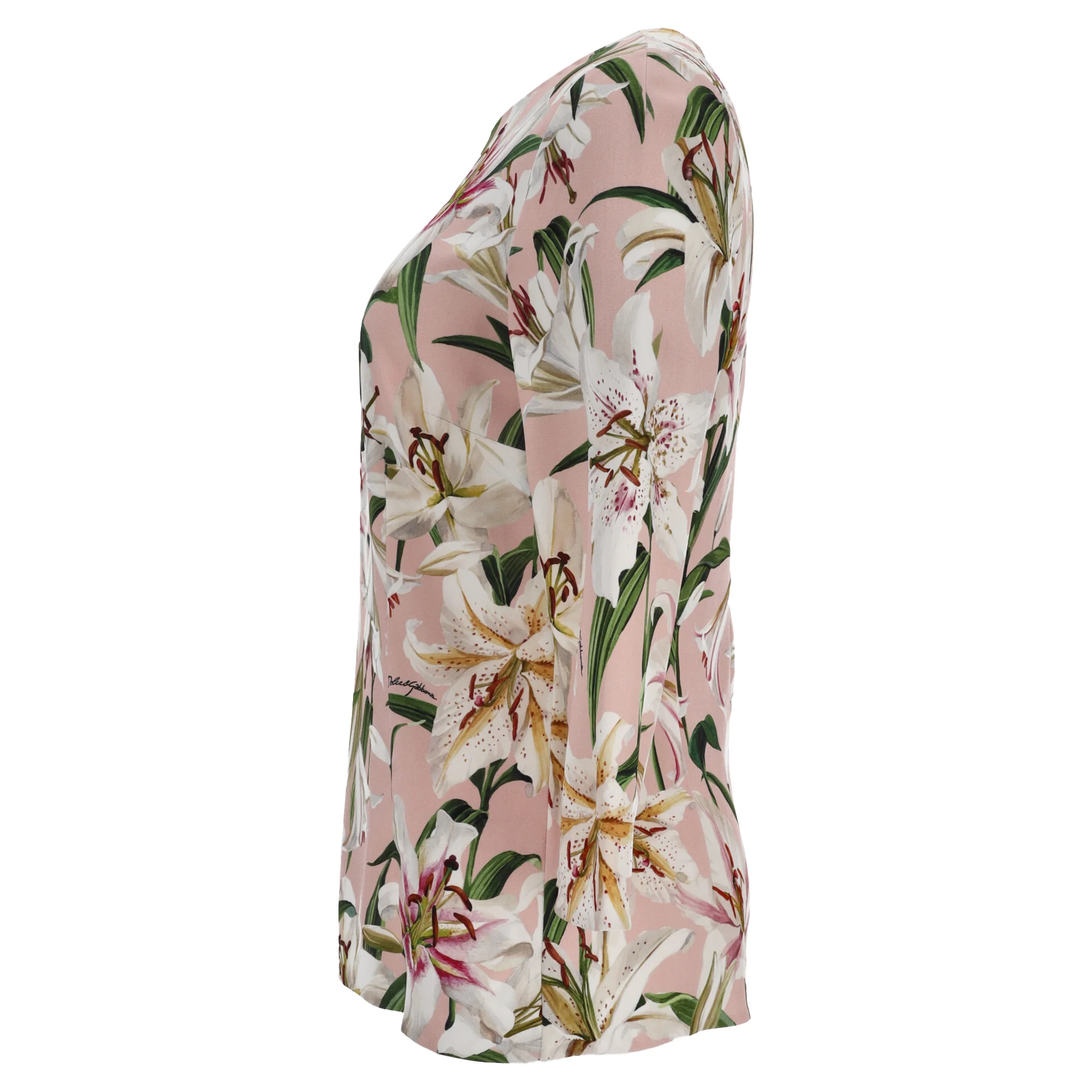 Women's Dolce & Gabbana Floral Print Blouse in Pink Viscose - Image 2