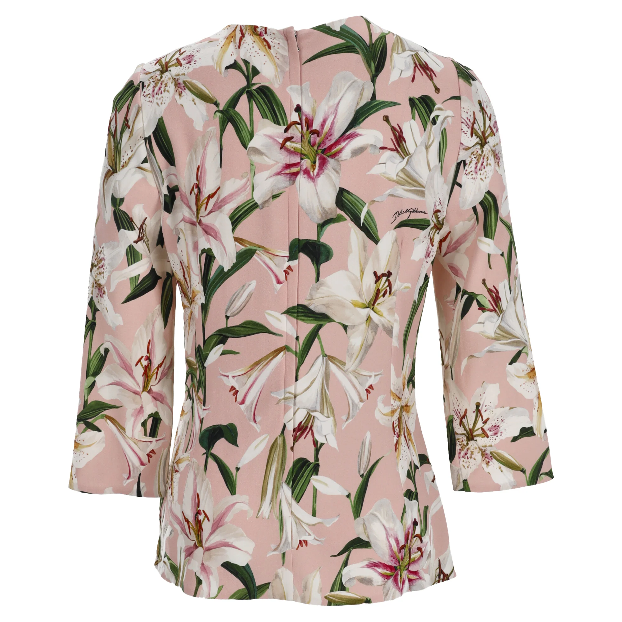 Women's Dolce & Gabbana Floral Print Blouse in Pink Viscose - Image 3