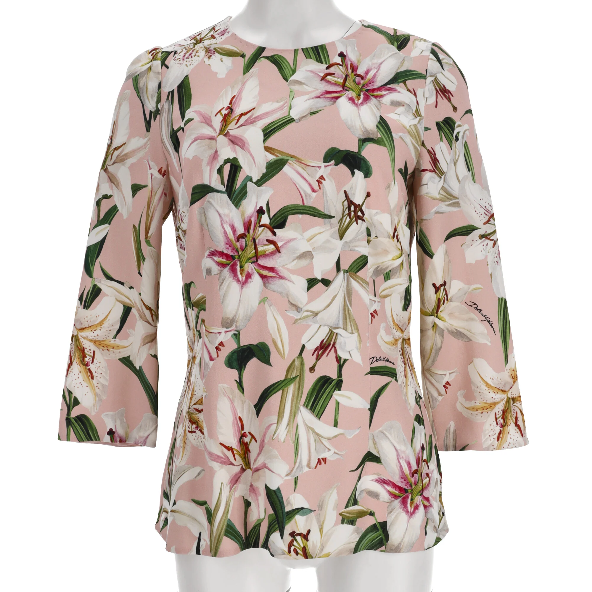 Women's Dolce & Gabbana Floral Print Blouse in Pink Viscose - Image 8