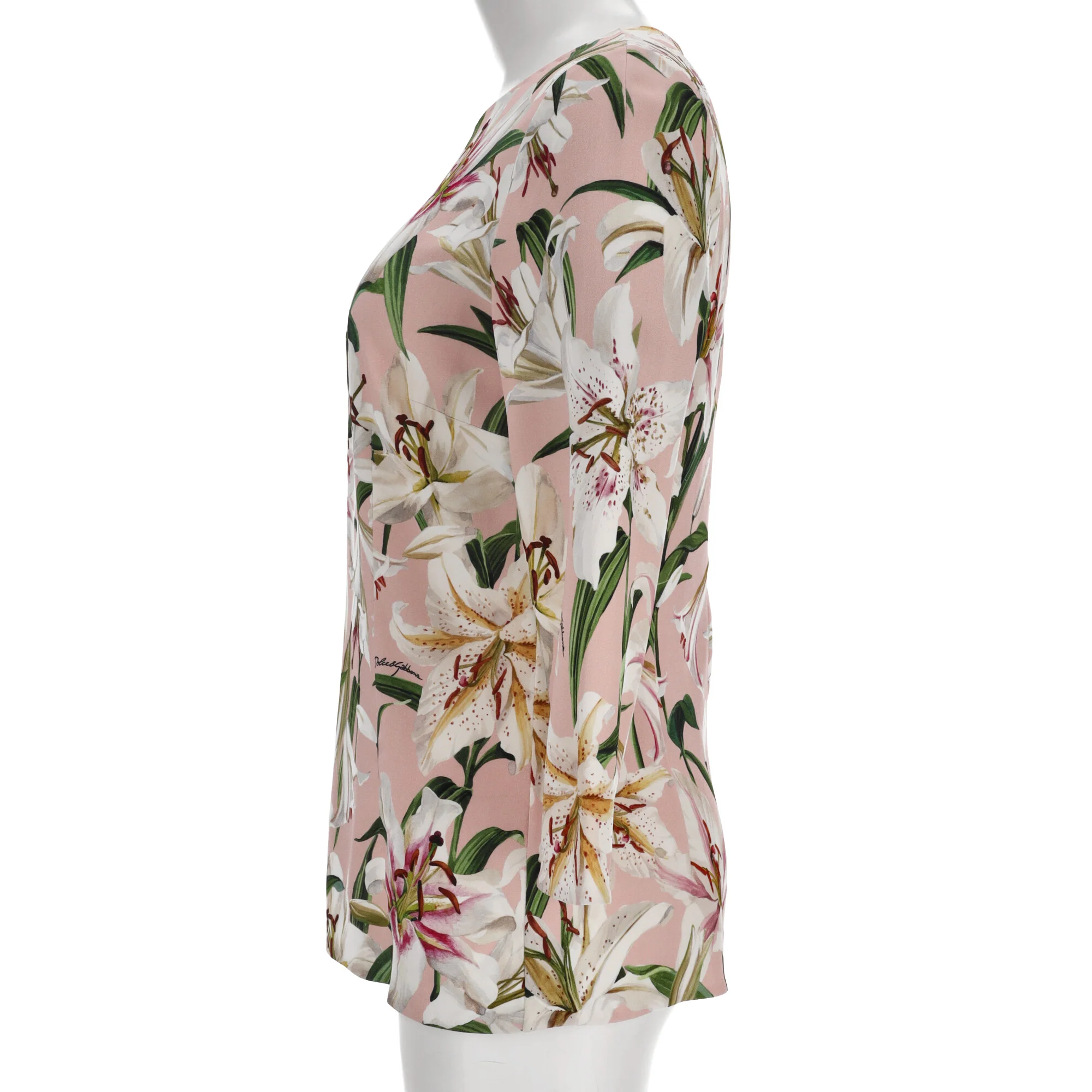 Women's Dolce & Gabbana Floral Print Blouse in Pink Viscose - Image 9