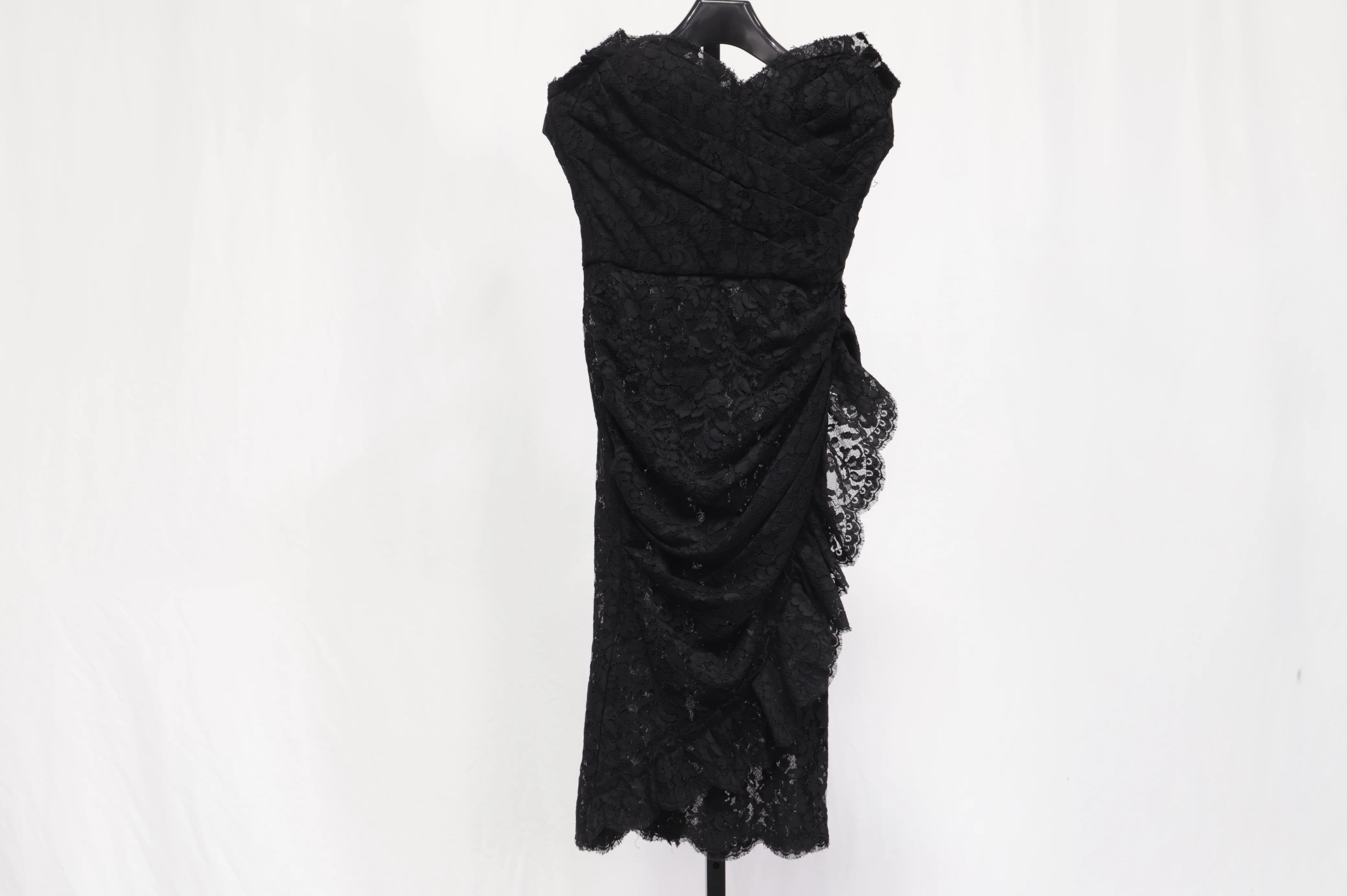 Women's Dolce & Gabbana Lace Strapless Mini Dress in Black Nylon - Image 5