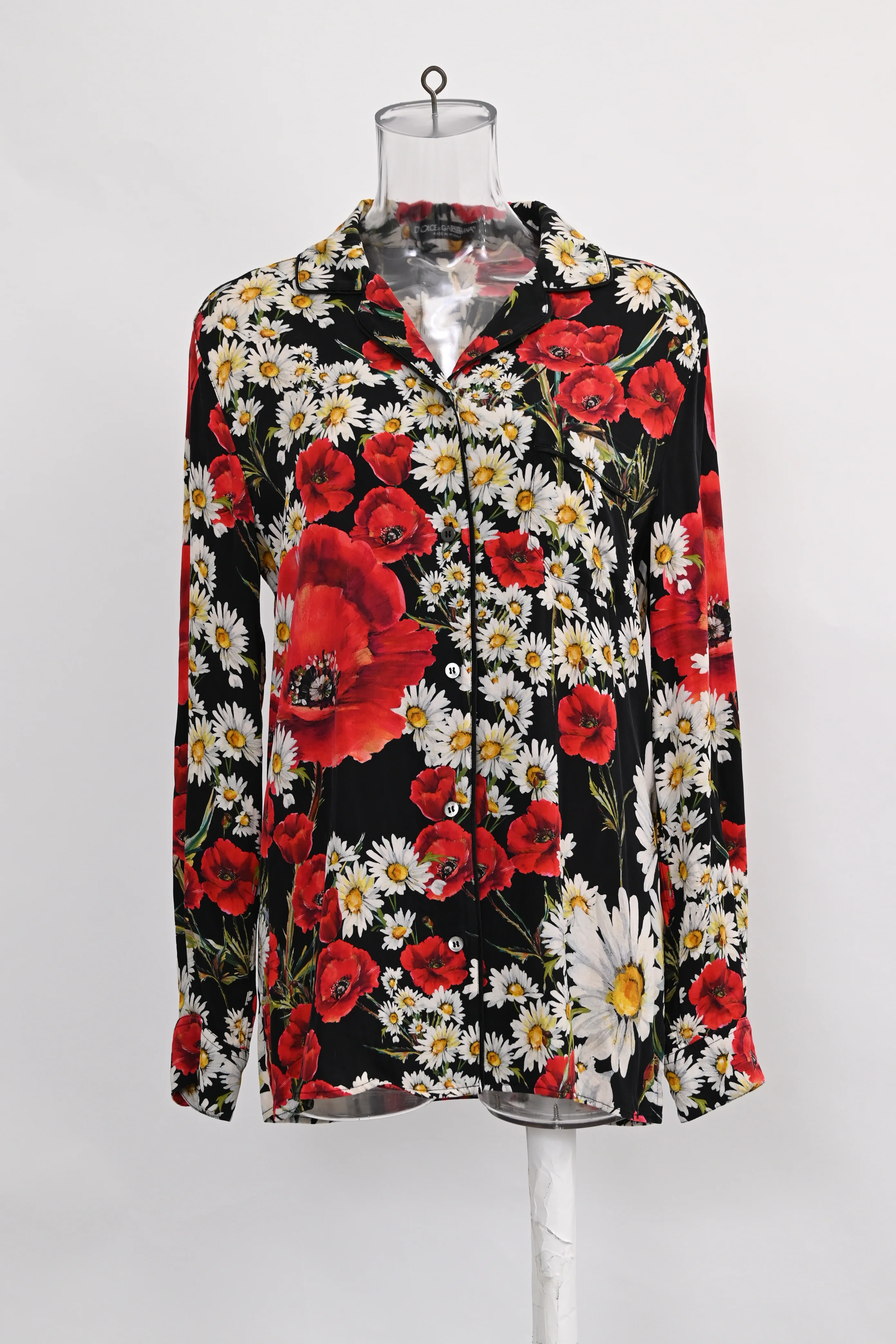 Women's Dolce & Gabbana Pyjama Shirt in Floral Print Silk - Image 6