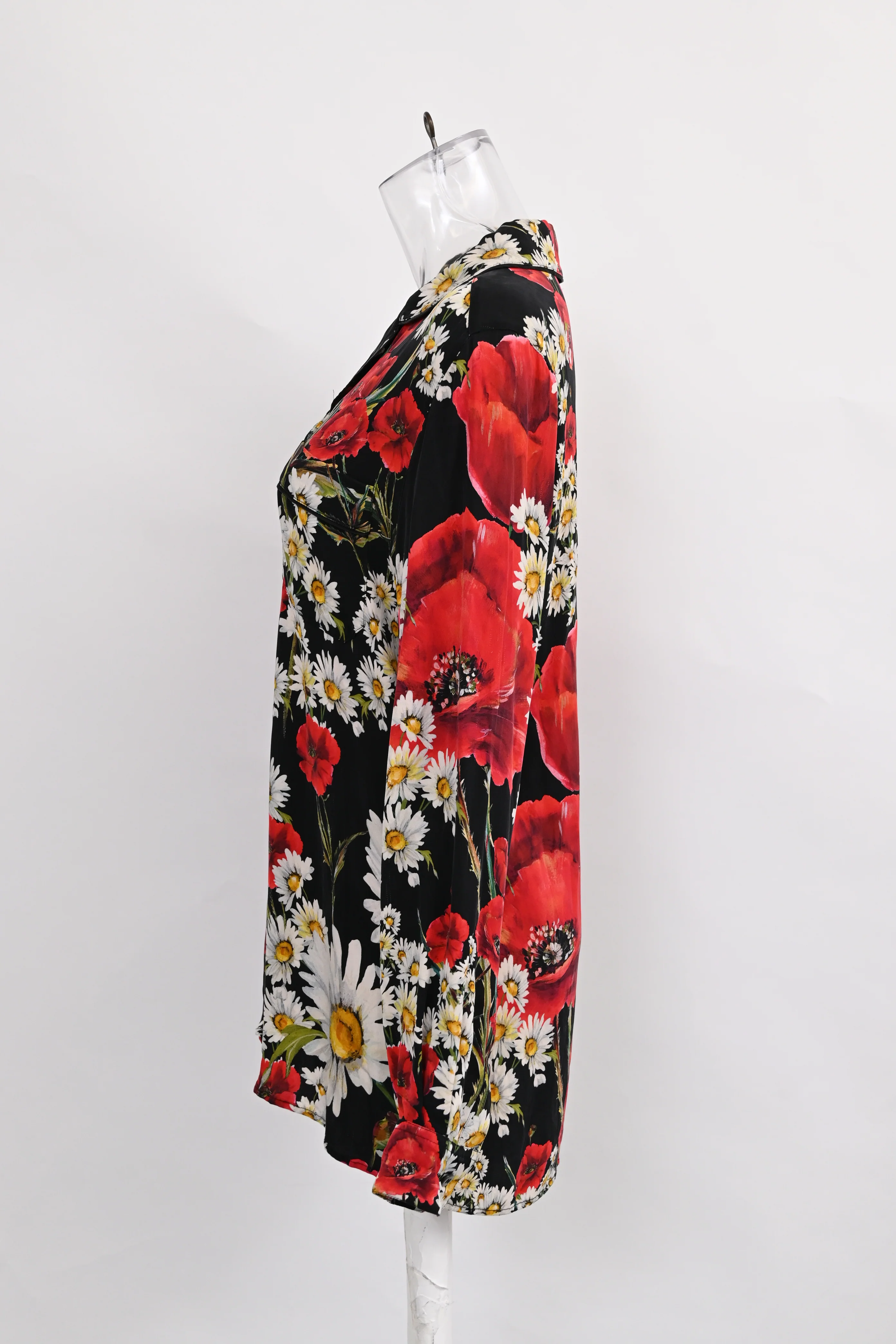 Women's Dolce & Gabbana Pyjama Shirt in Floral Print Silk - Image 7