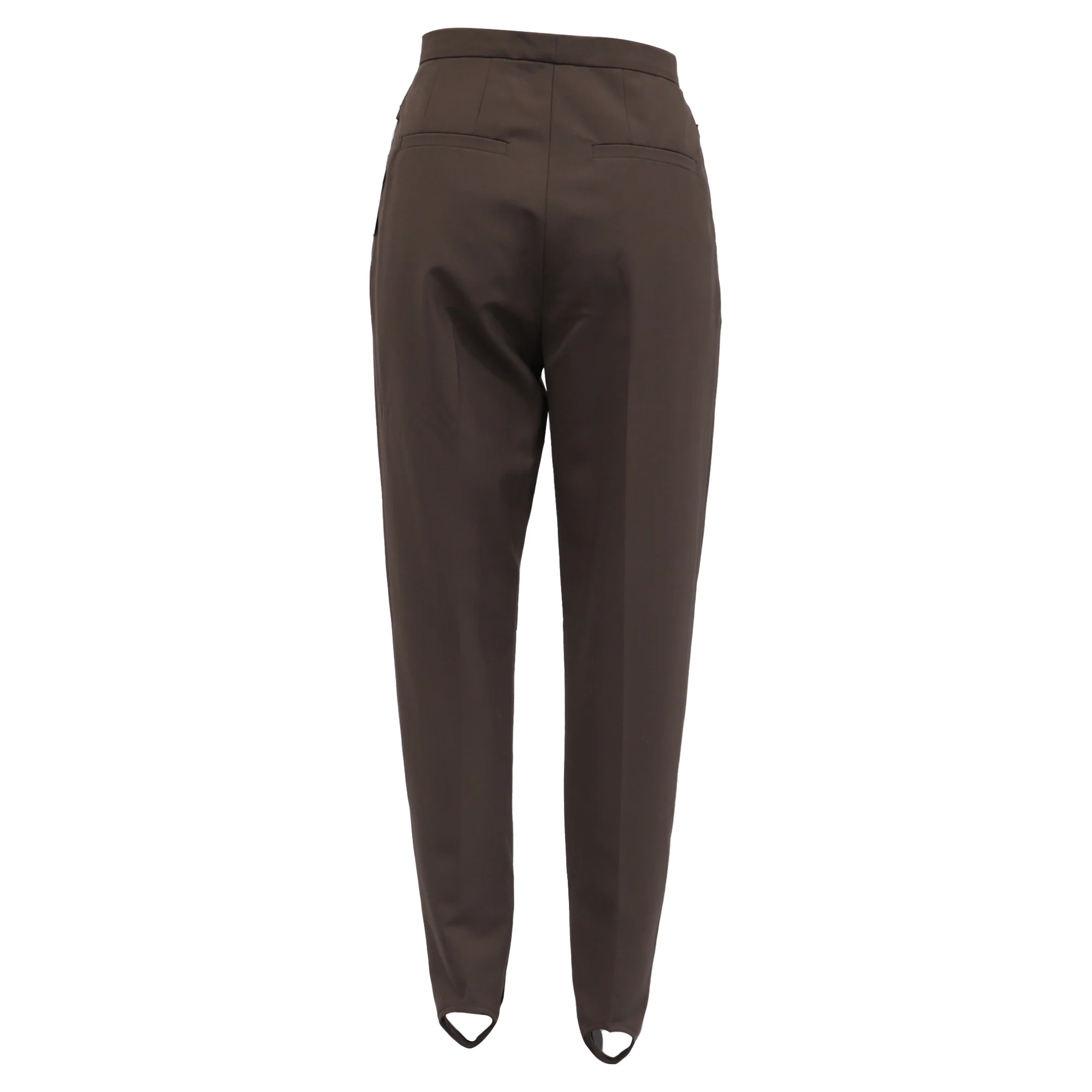 Women's Dries Van Noten Crepe Skinny Pants in Brown Polyester - Image 3