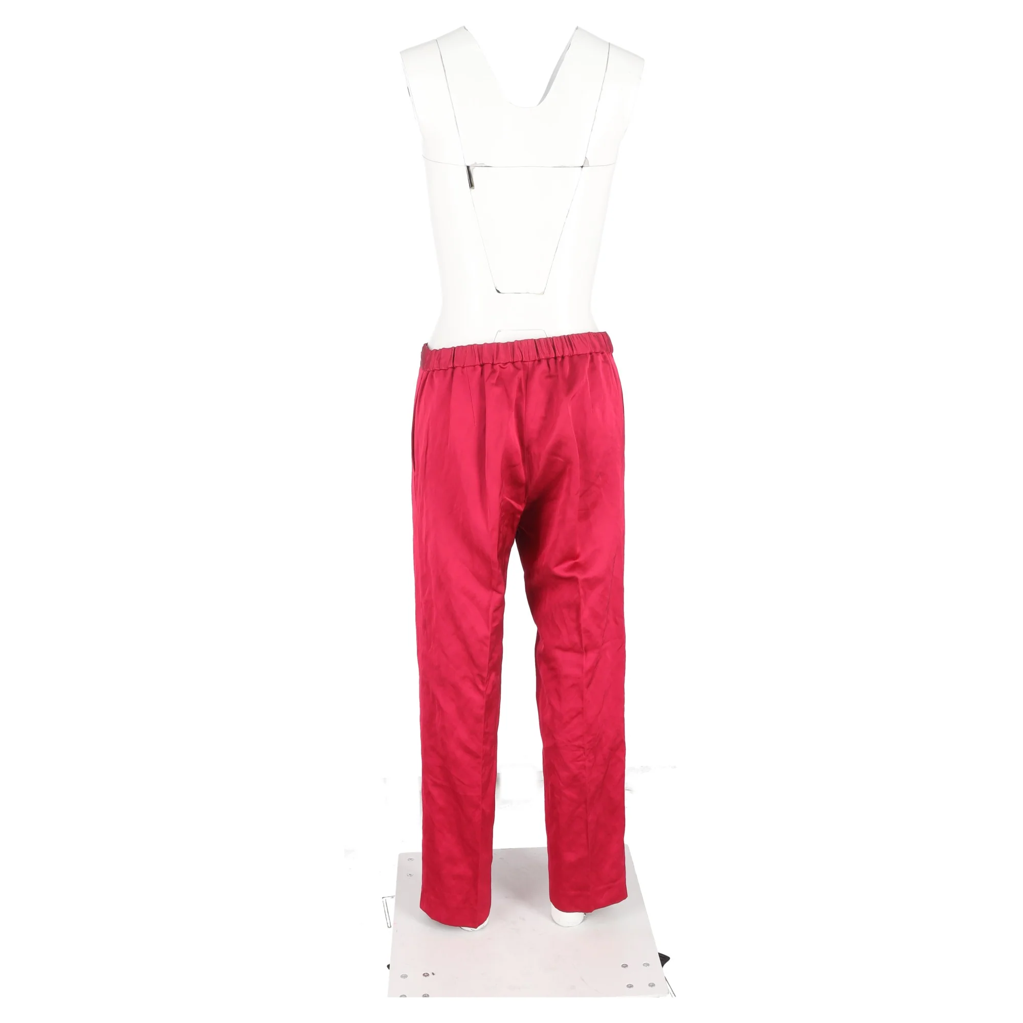 Women's Dries Van Noten Drawstring Wide-Leg Trousers in Pink Silk - Image 6