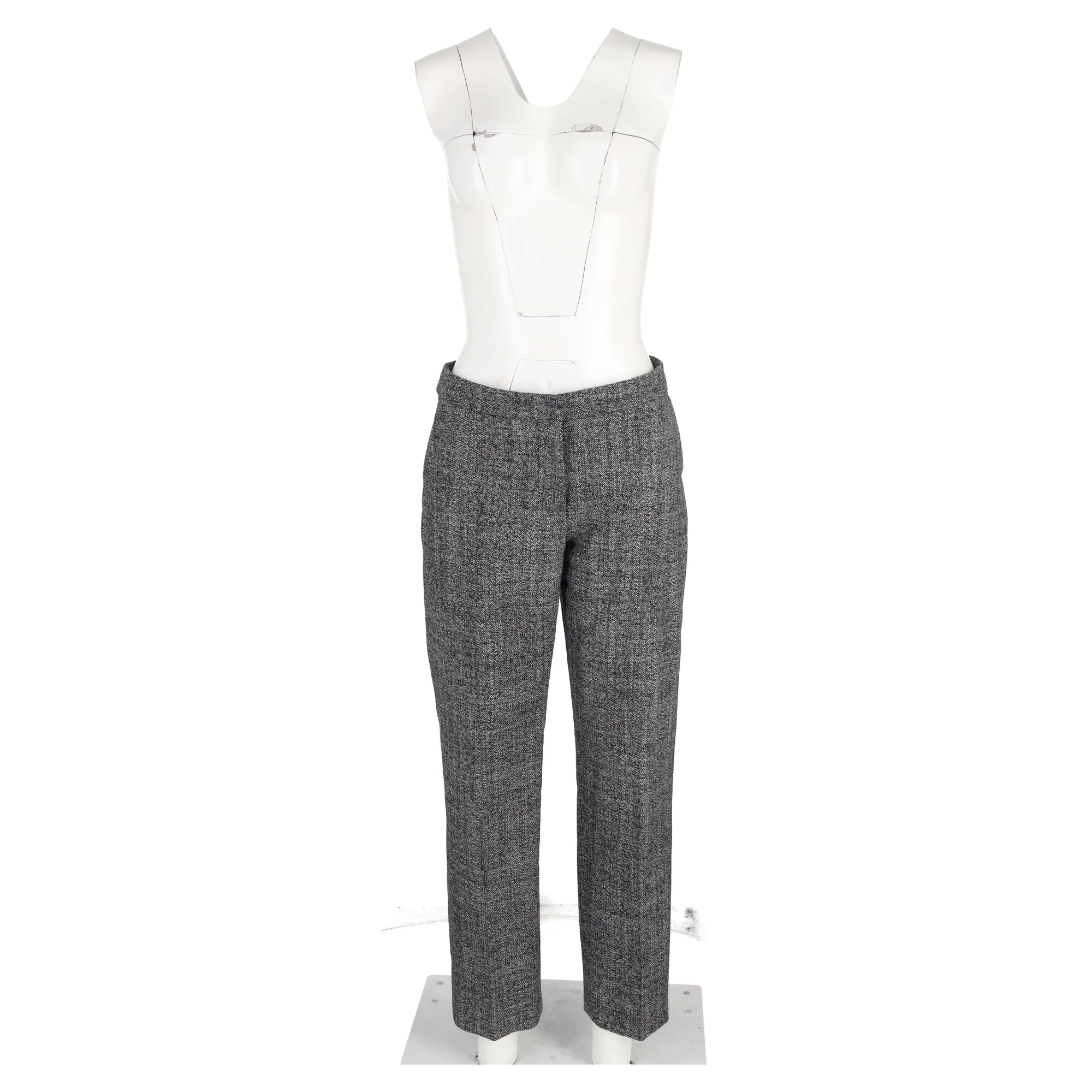 Women's Dries Van Noten Straight-Leg Trousers in Grey Wool - Image 4
