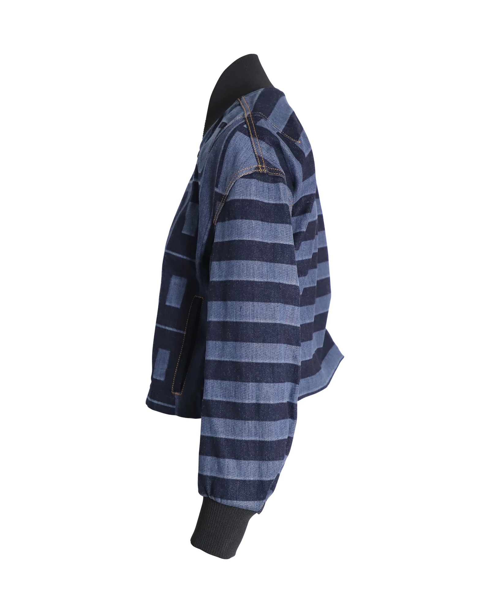 Women's Fendi Denim Bomber Jacket in Blue Cotton Denim - Image 2