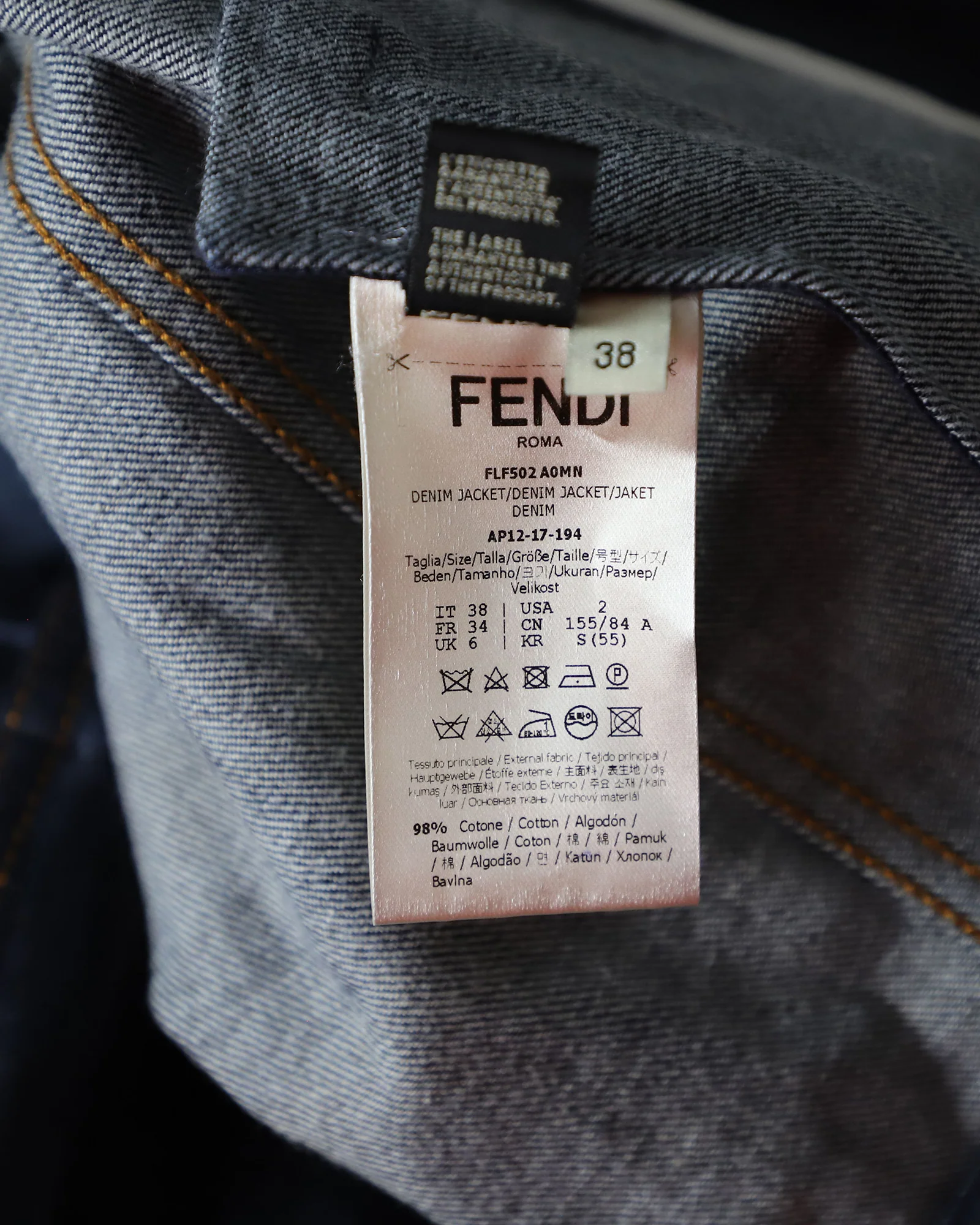 Women's Fendi Denim Bomber Jacket in Blue Cotton Denim - Image 5