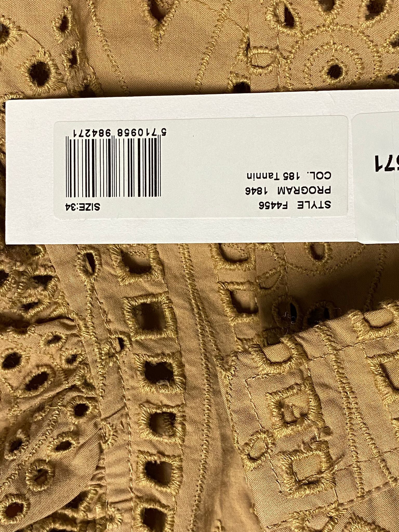 Women's Ganni Broderie Anglaise Dress in Brown Cotton - Image 10