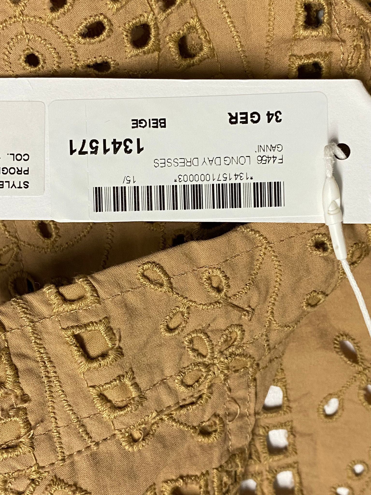 Women's Ganni Broderie Anglaise Dress in Brown Cotton - Image 9