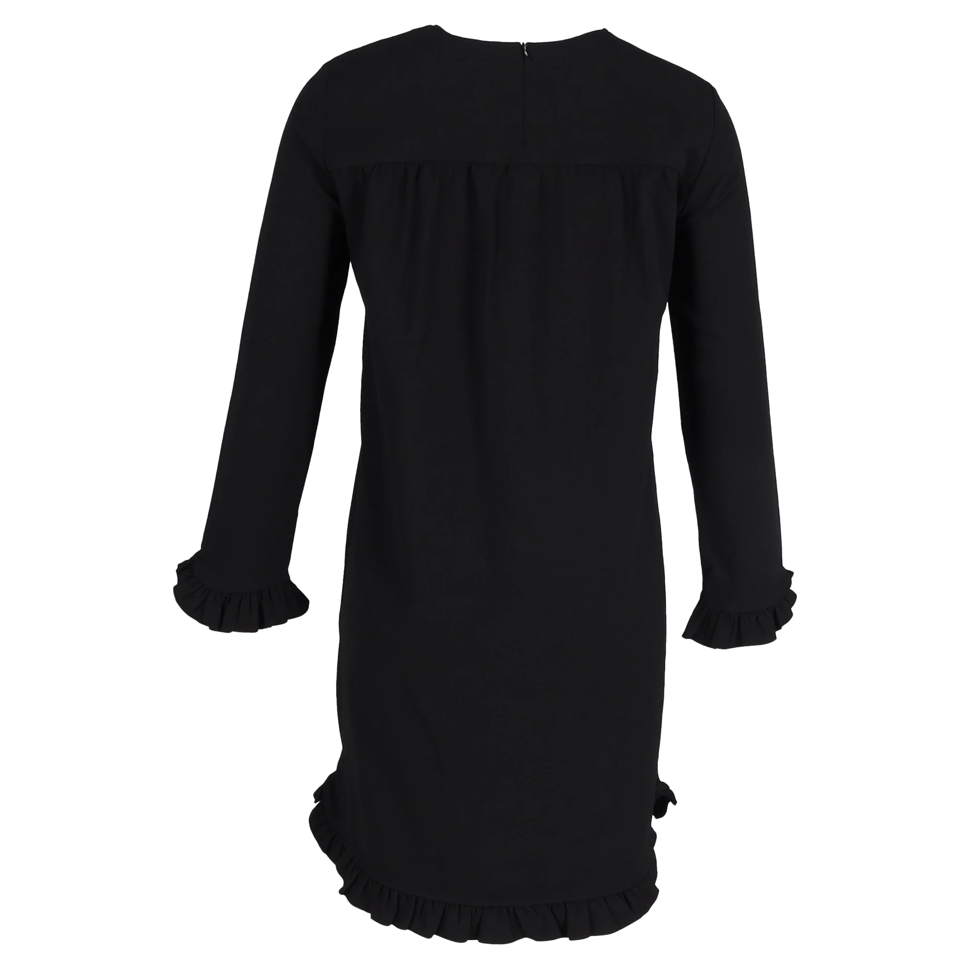 Women's Ganni Crepe Mini Dress in Black Polyester - Image 3