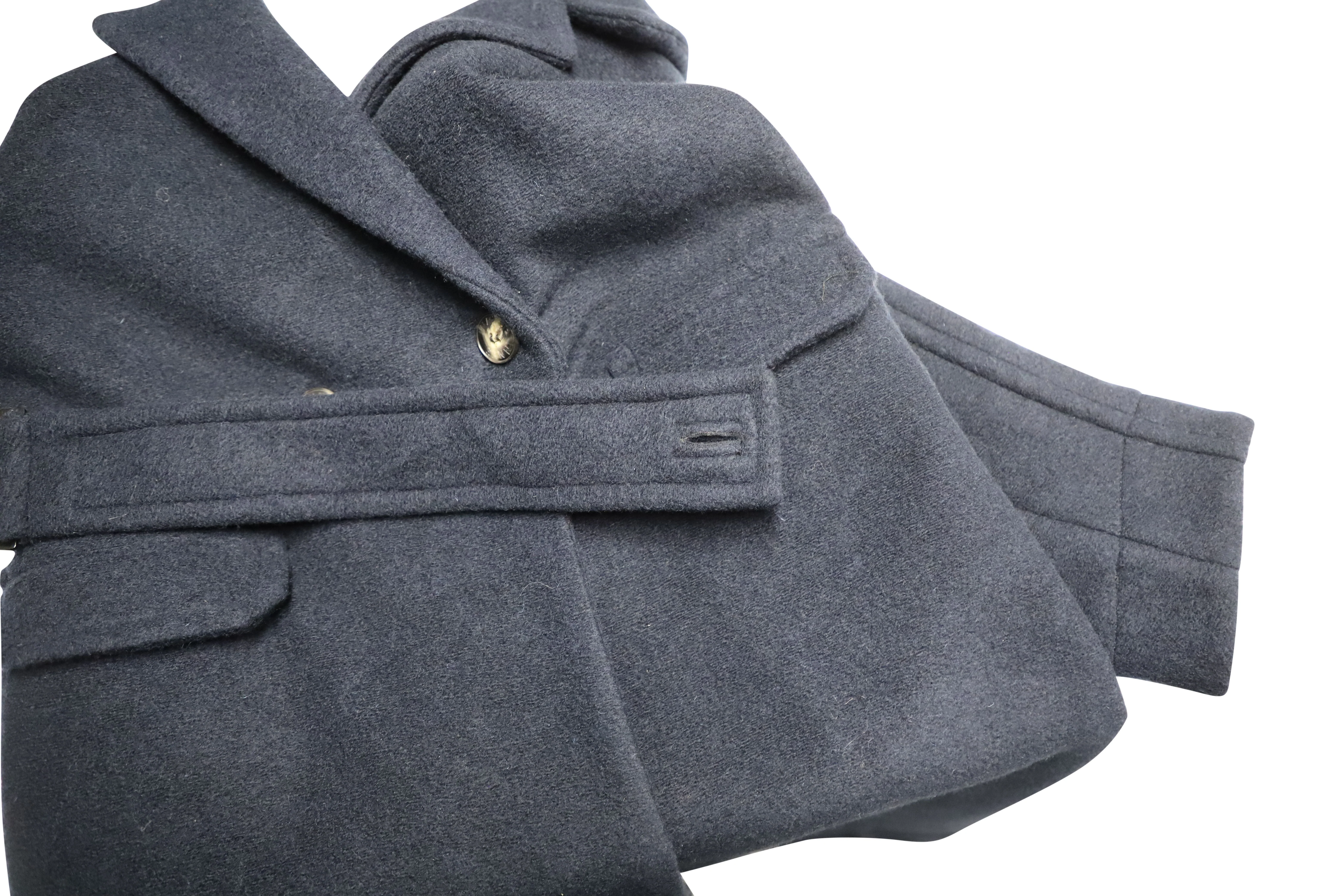 Women's Ganni Double-Breasted Coat in Navy Blue Wool - Image 10