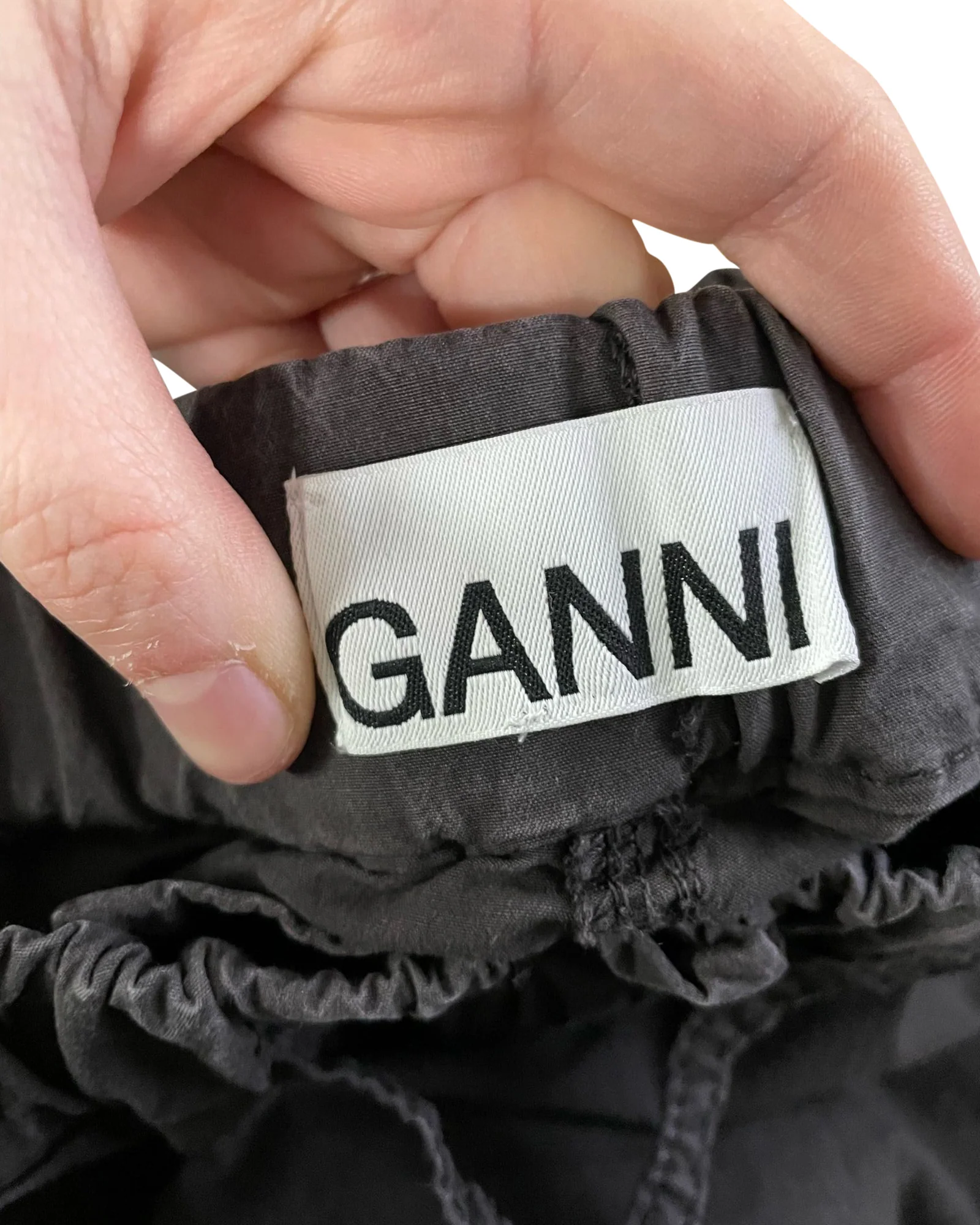 Women's Ganni Poplin Cargo Pants in Black Cotton - Image 2
