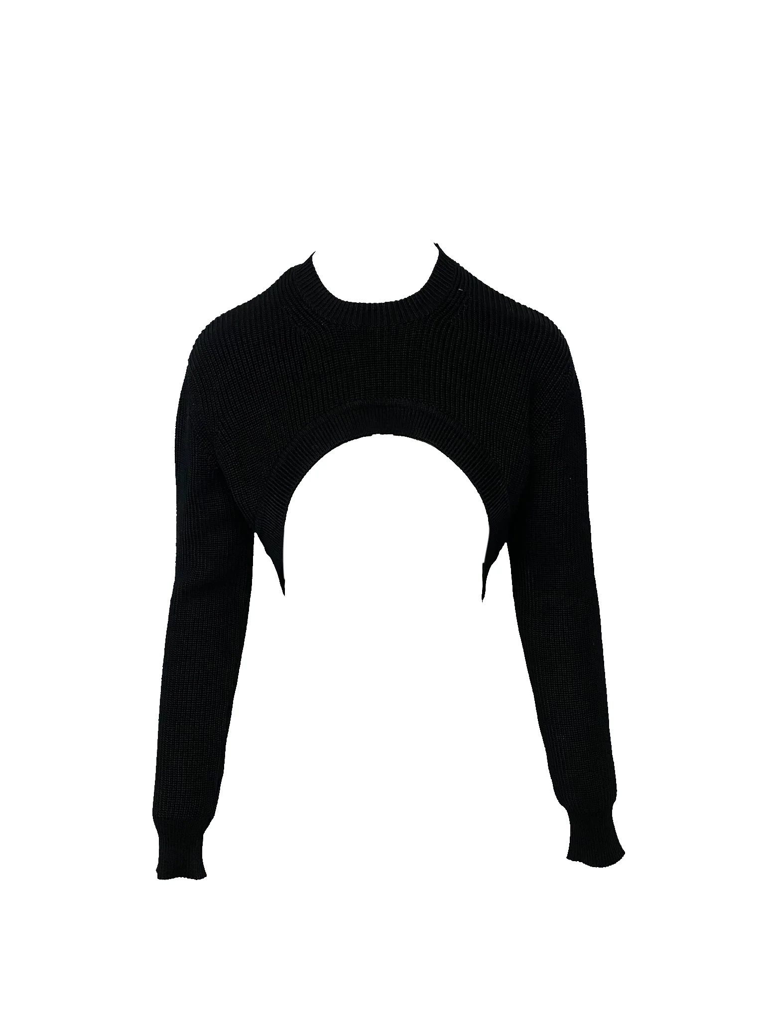 Women's Givenchy Cropped Sweater in Black Cotton