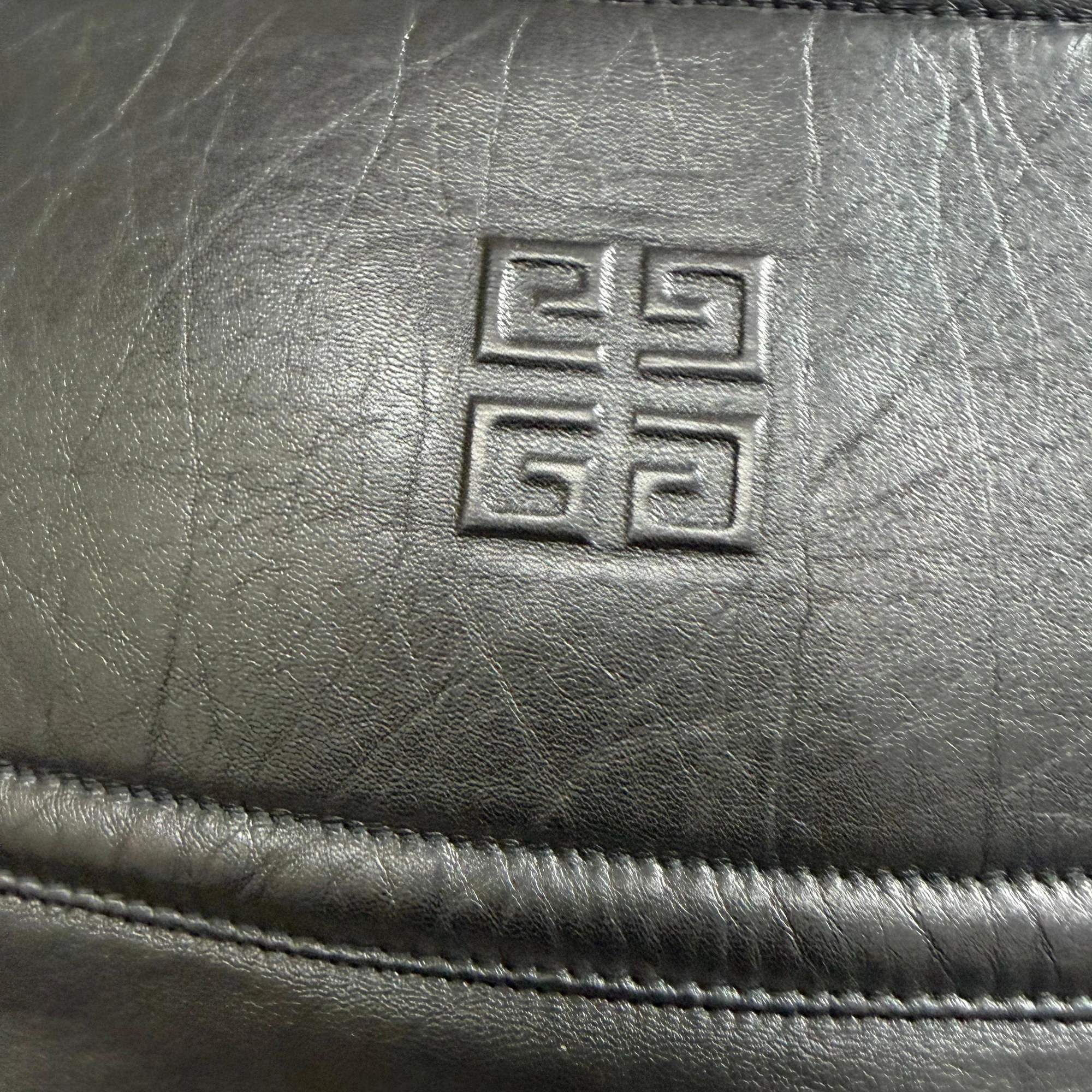 Women's Givenchy Cutout Embossed Skirt in Black Leather - Image 2