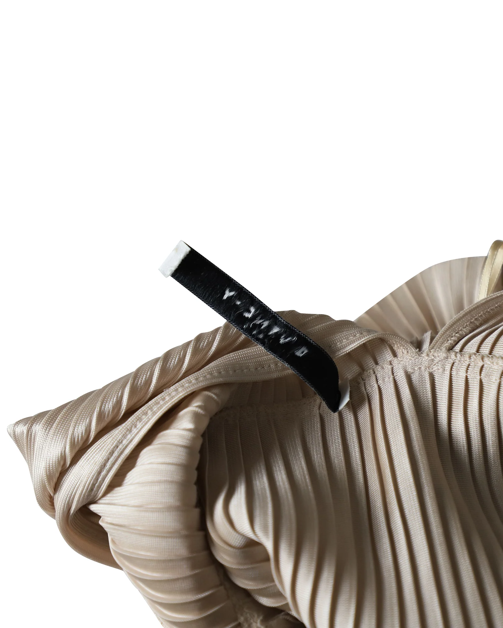 Women's Givenchy Deep V-Neck Plisse Dress in Champagne Triacetate - Image 4