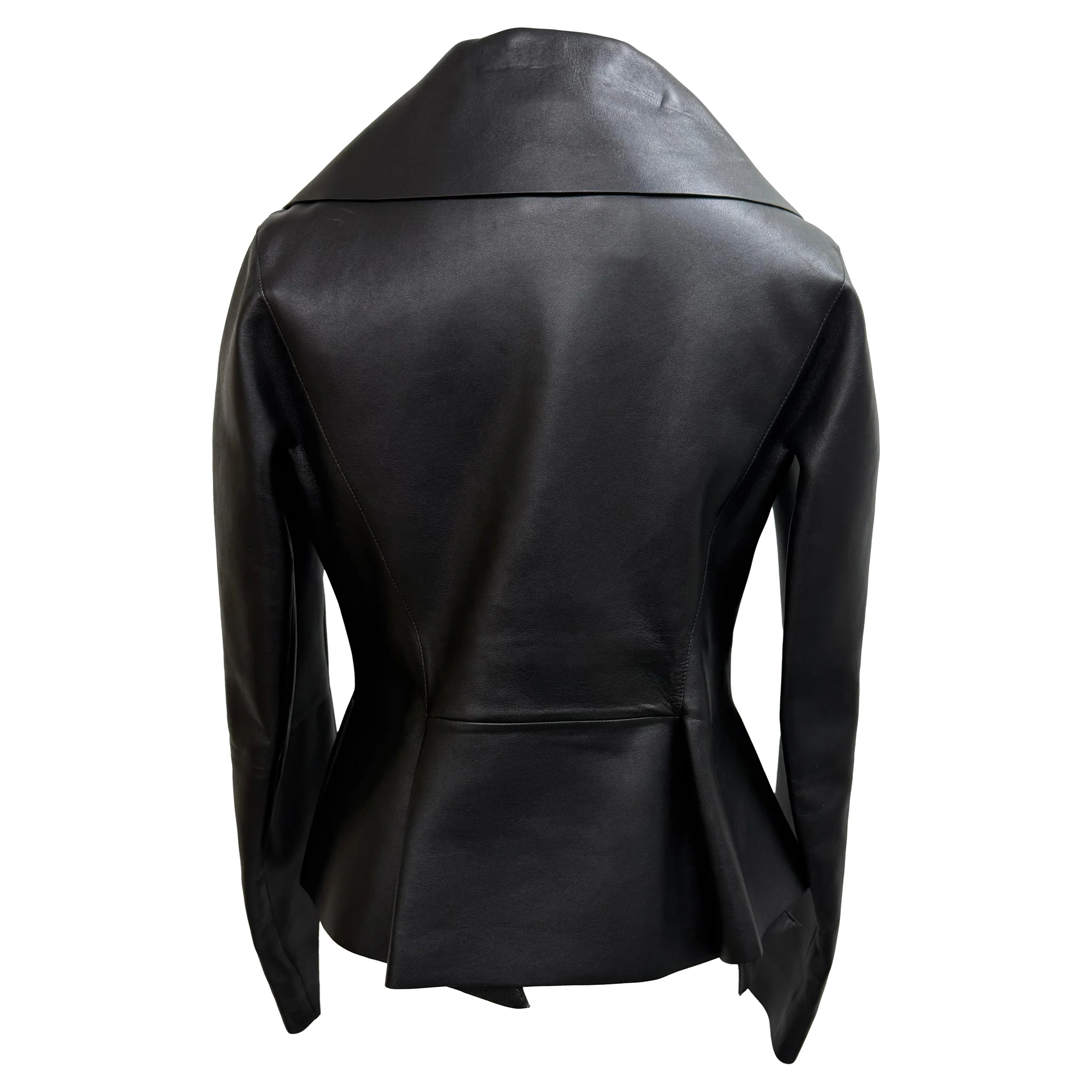 Women's Givenchy Peplum Jacket in Black Leather - Image 3