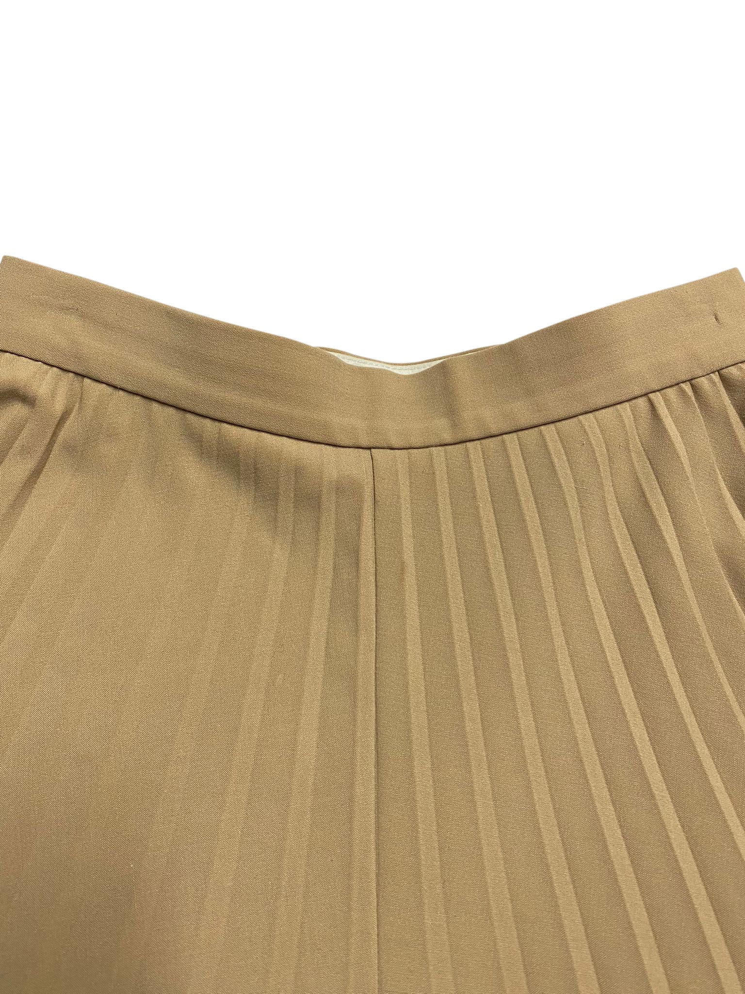 Women's Givenchy Pleated Palazzo Pants in Beige Polyester - Image 6