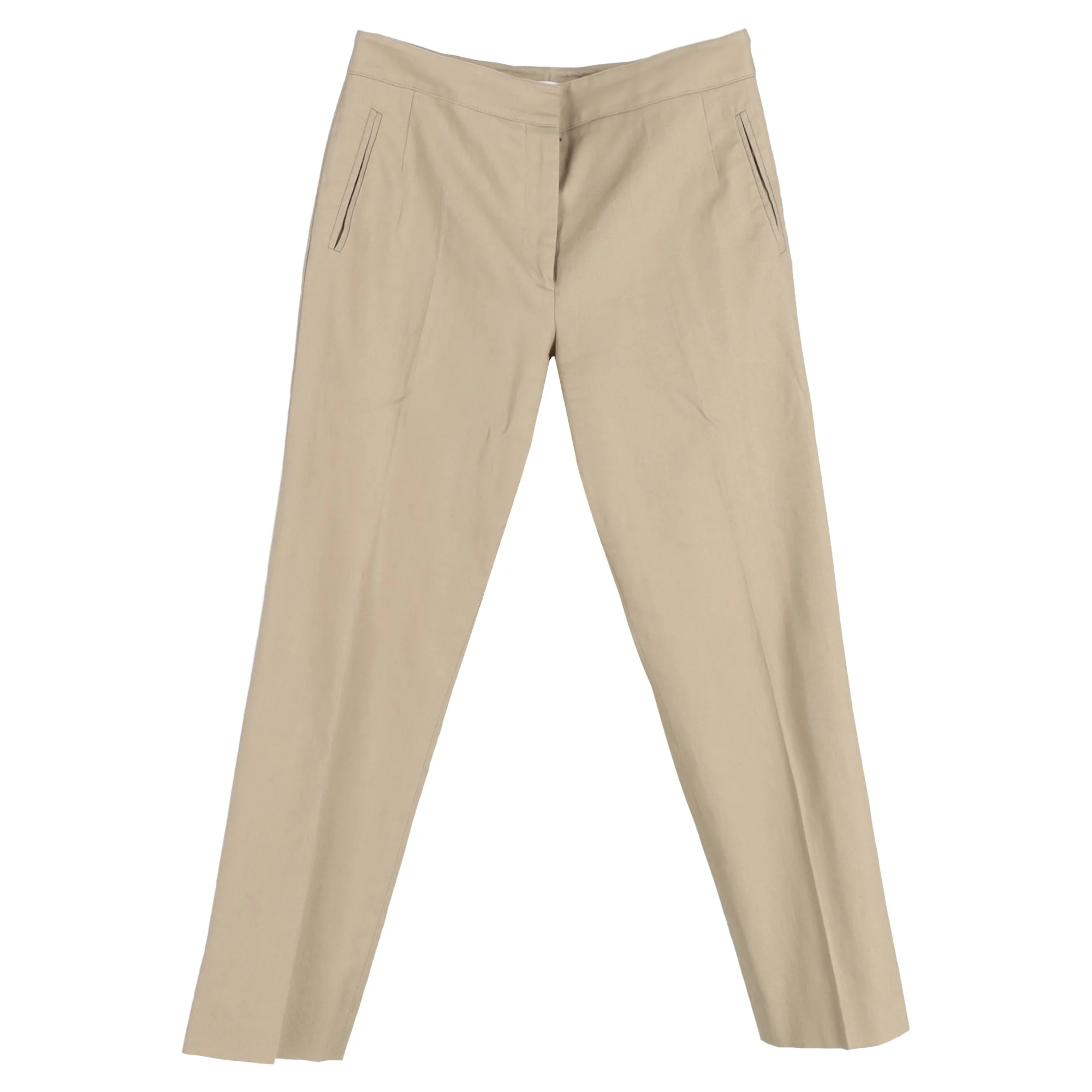 Women's Givenchy Straight Leg Trousers in Beige Cotton