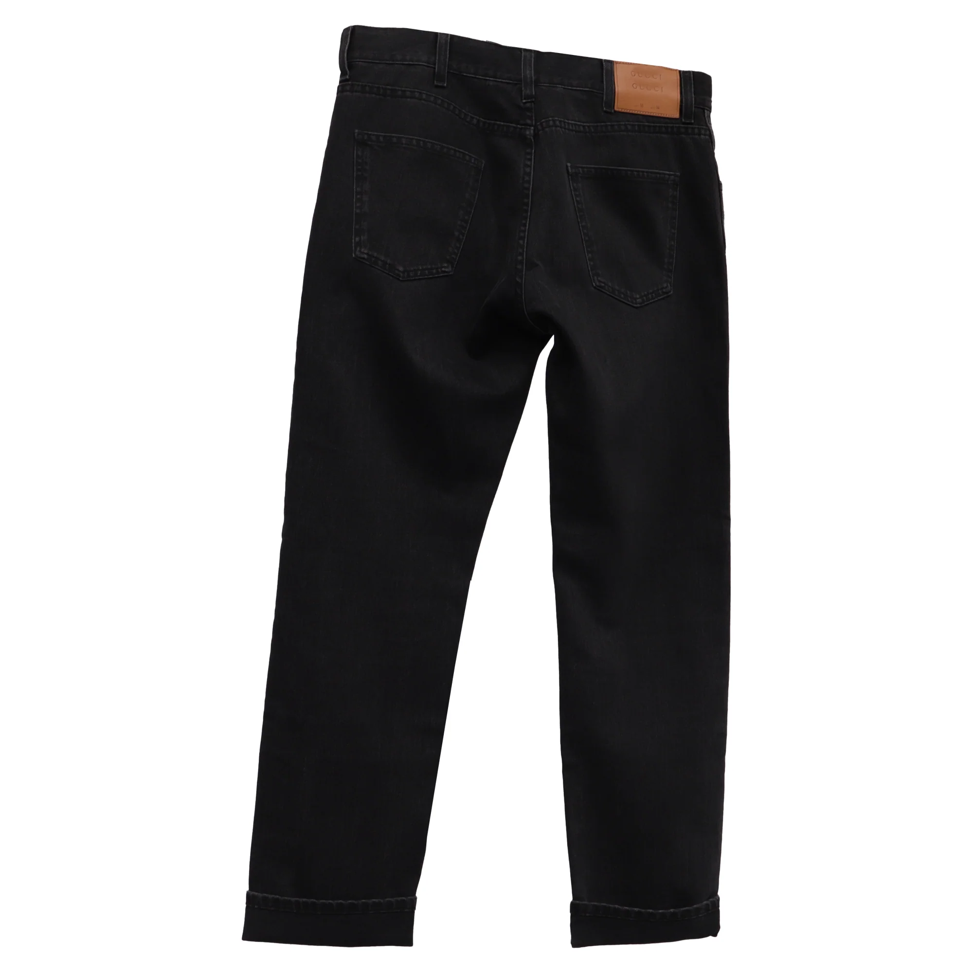 Men's Gucci Web Regular-Fit Jeans in Black Cotton - Image 2