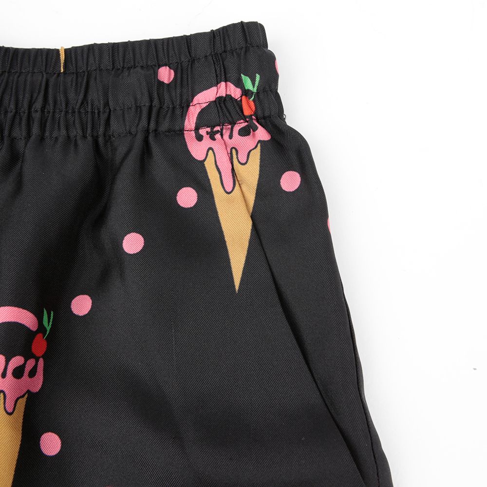 Women's Creamy Ice Cream Print Twill Silk Short Pants Xxs - Image 5