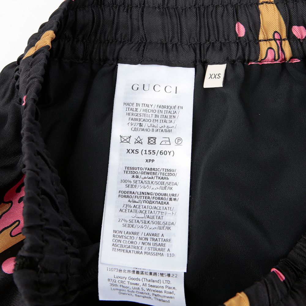 Women's Creamy Ice Cream Print Twill Silk Short Pants Xxs - Image 8