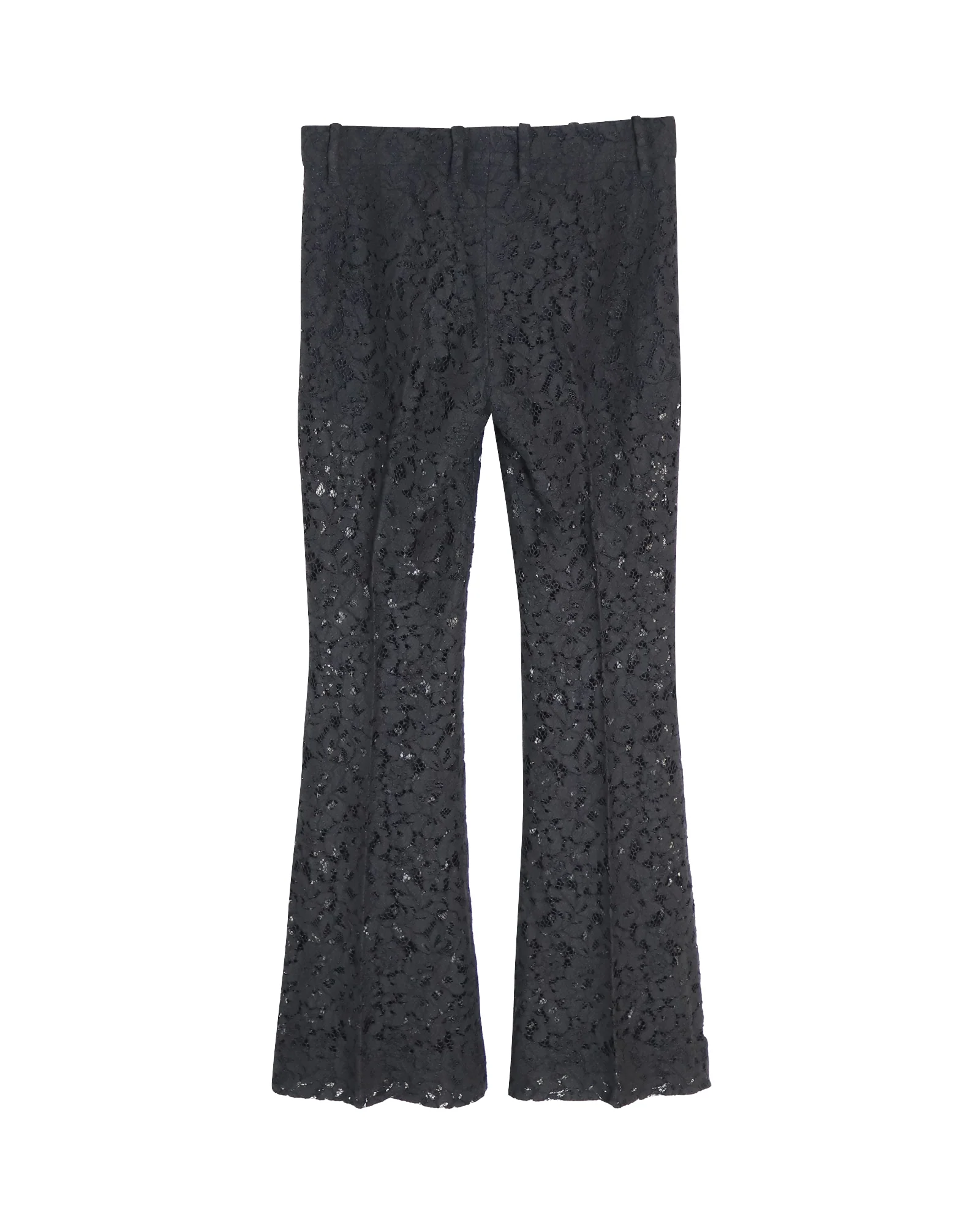 Women's Gucci Lace Flared Pants in Black Cotton - Image 2