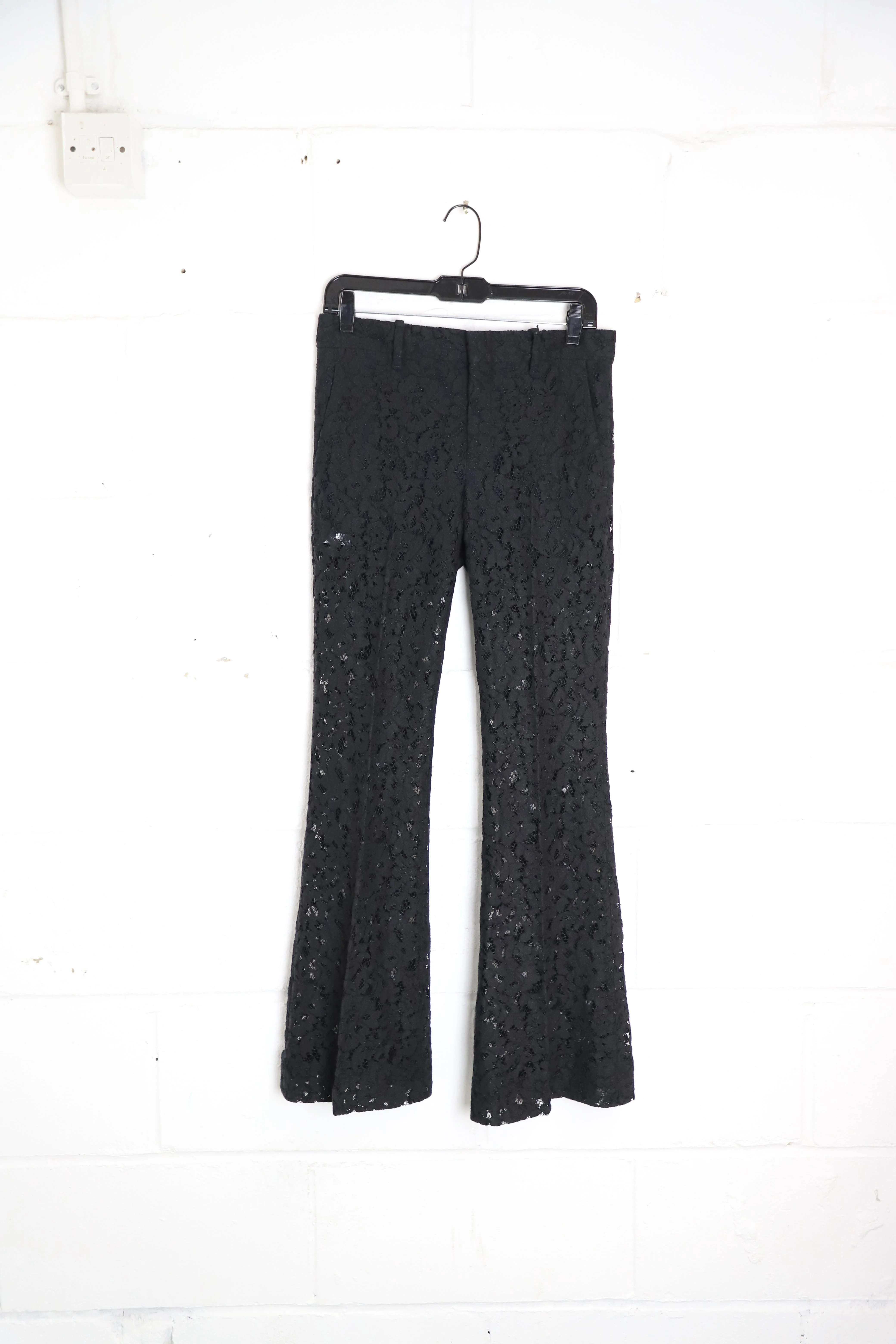 Women's Gucci Lace Flared Pants in Black Cotton - Image 6