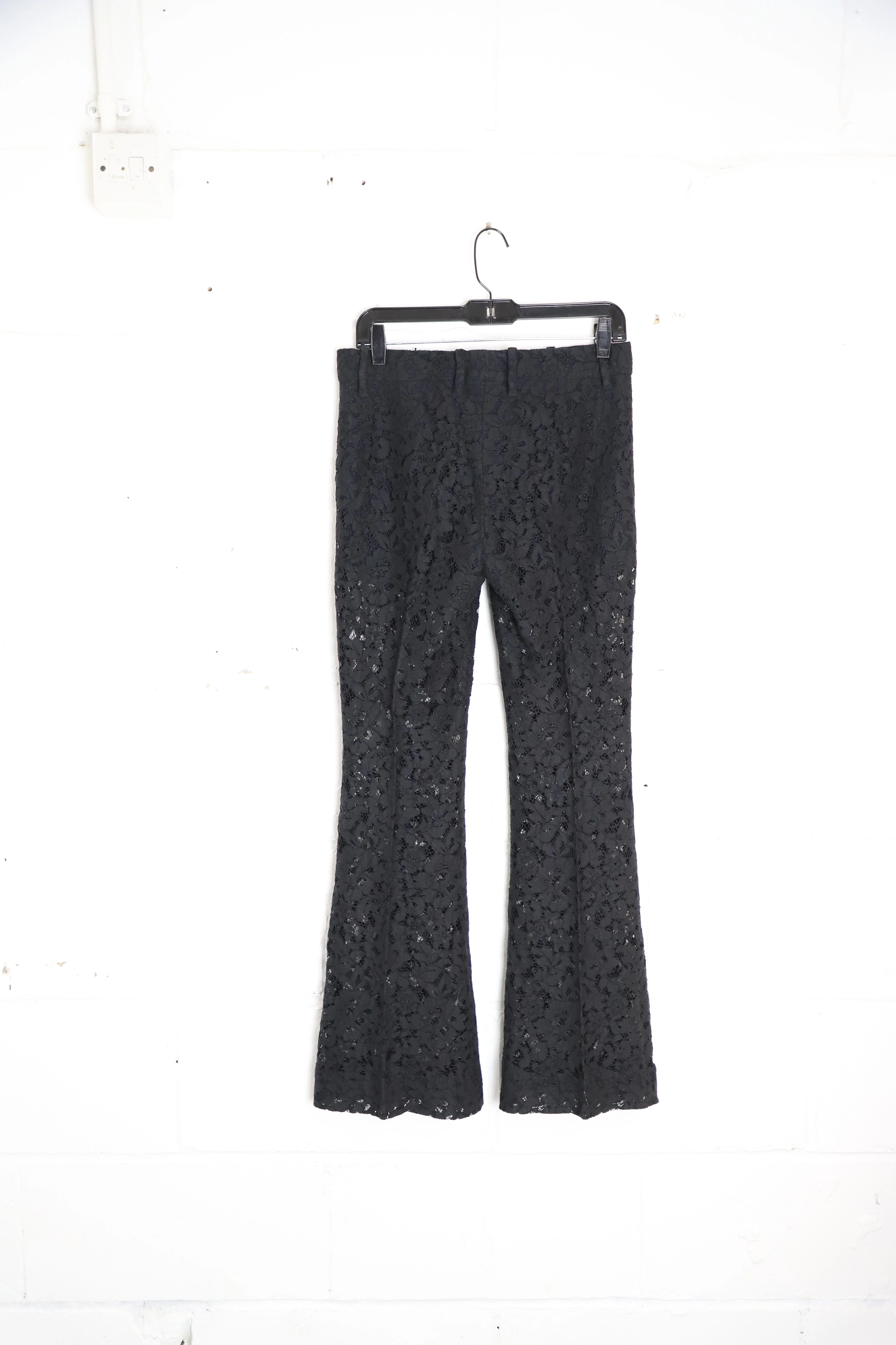 Women's Gucci Lace Flared Pants in Black Cotton - Image 7