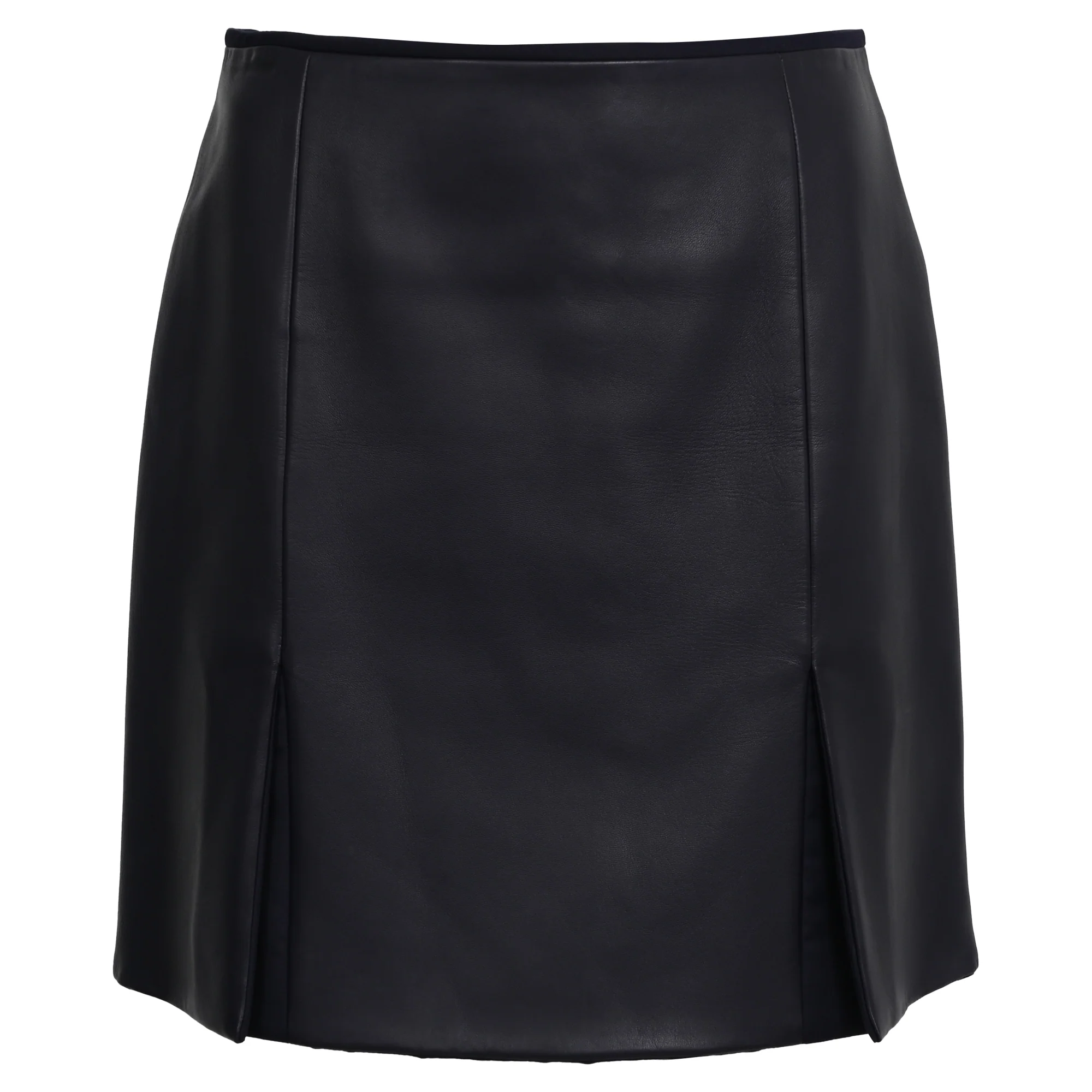 Women's Hermès Mini Skirt in Black Leather