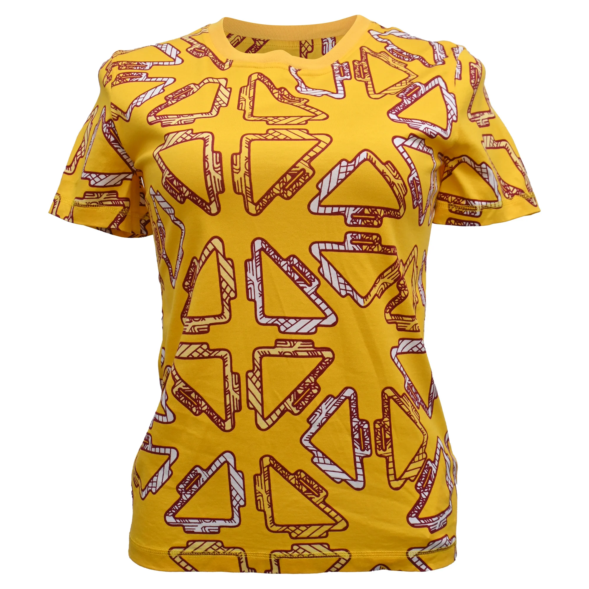 Women's Hermès Tatersales Printed T-Shirt in Yellow Cotton