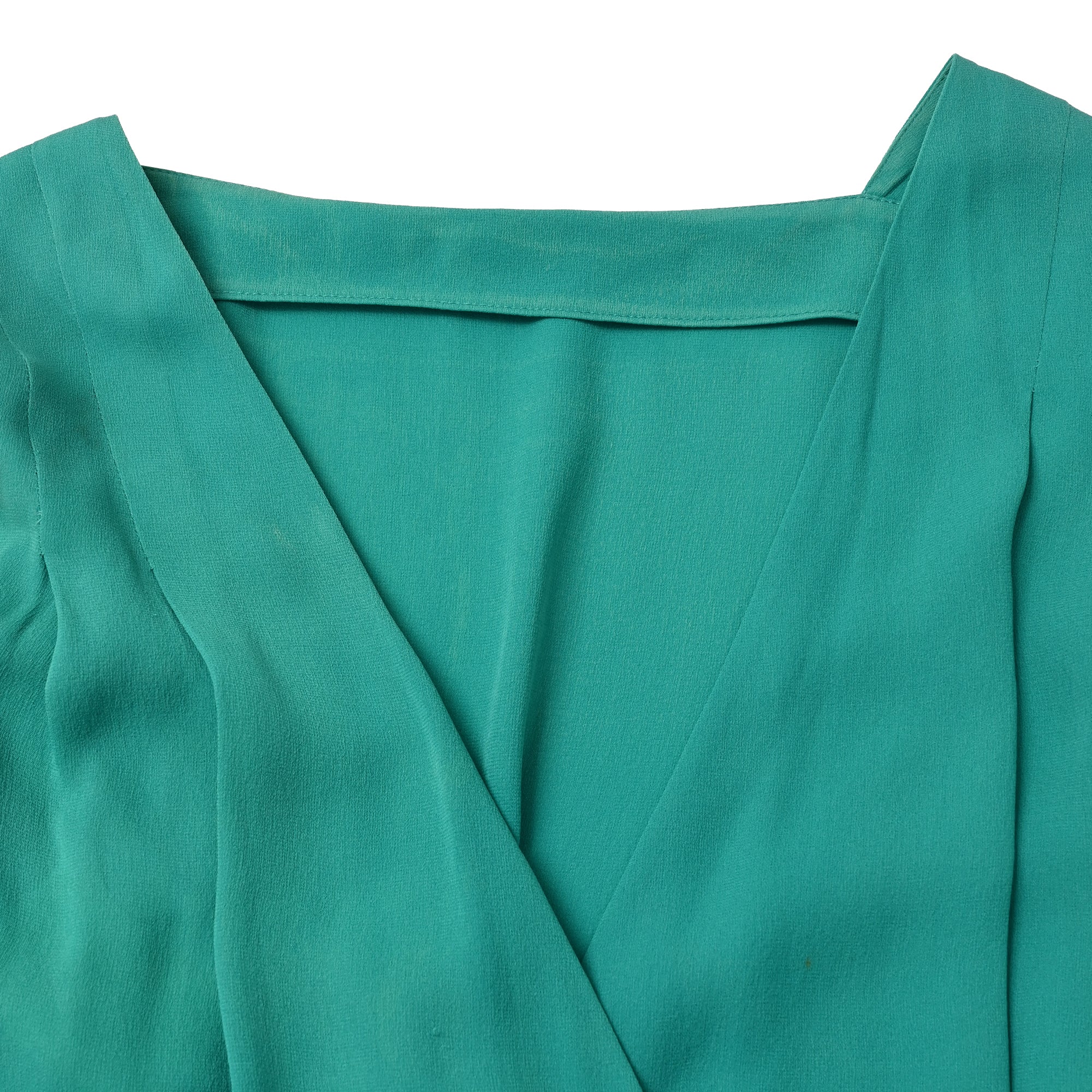 Women's Hermès Wrap Knee Length Dress in Turquoise Silk - Image 4