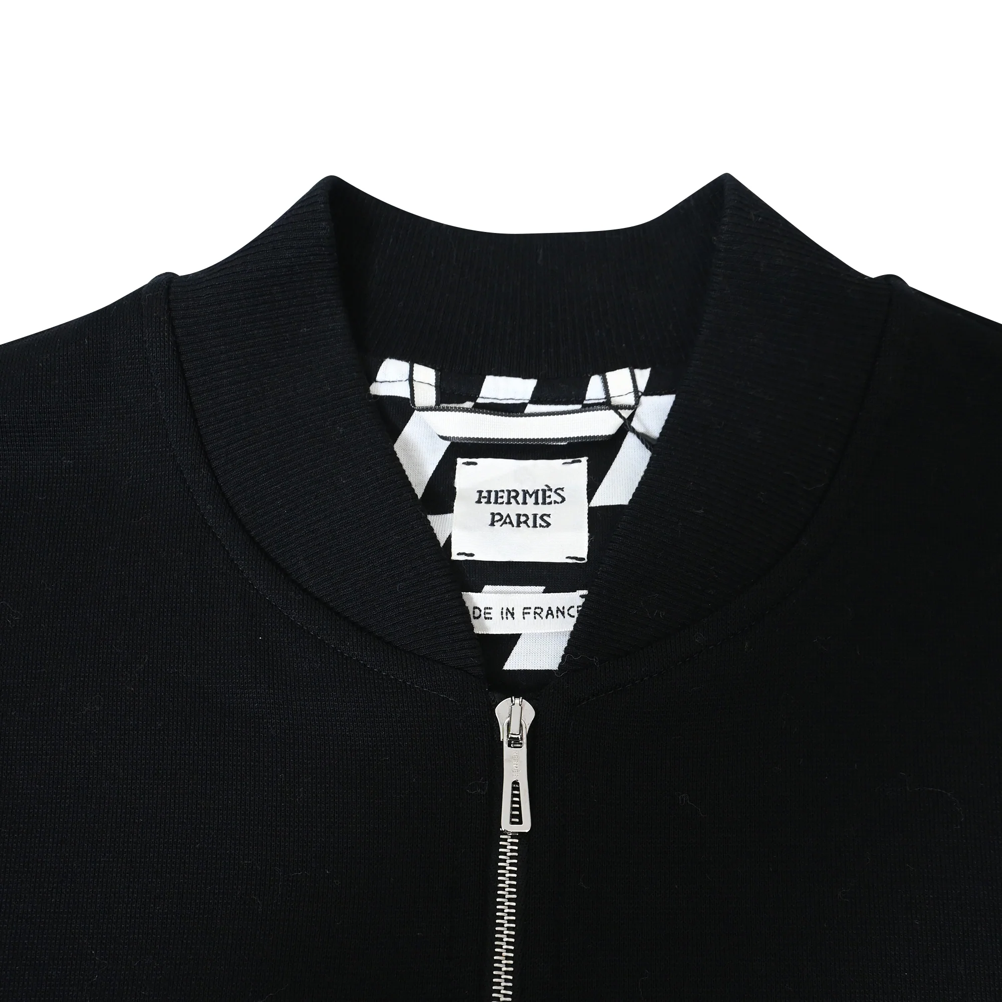 Women's Hermès Zip-Up Bomber Jacket in Black Cotton - Image 4