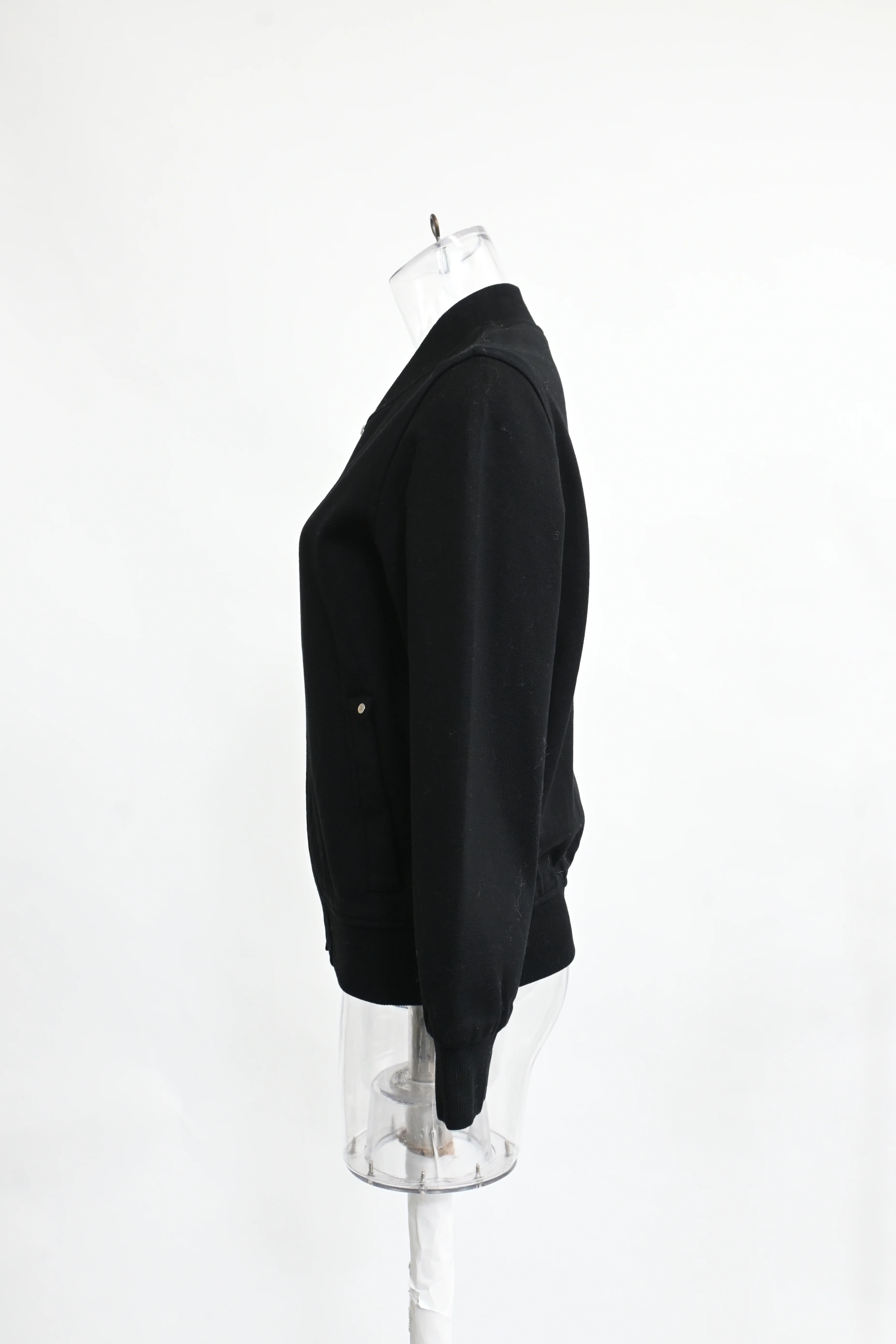 Women's Hermès Zip-Up Bomber Jacket in Black Cotton - Image 7