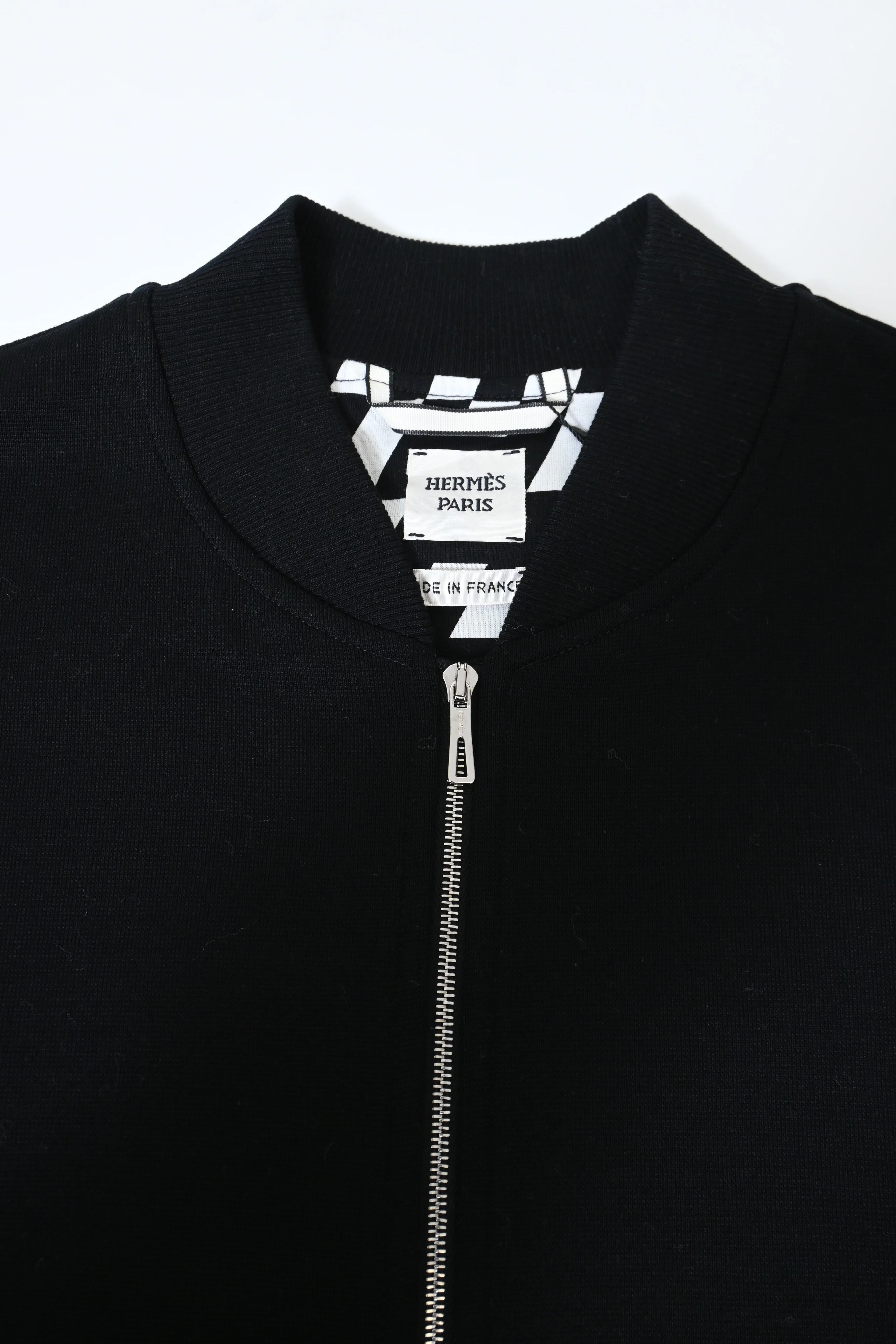 Women's Hermès Zip-Up Bomber Jacket in Black Cotton - Image 9
