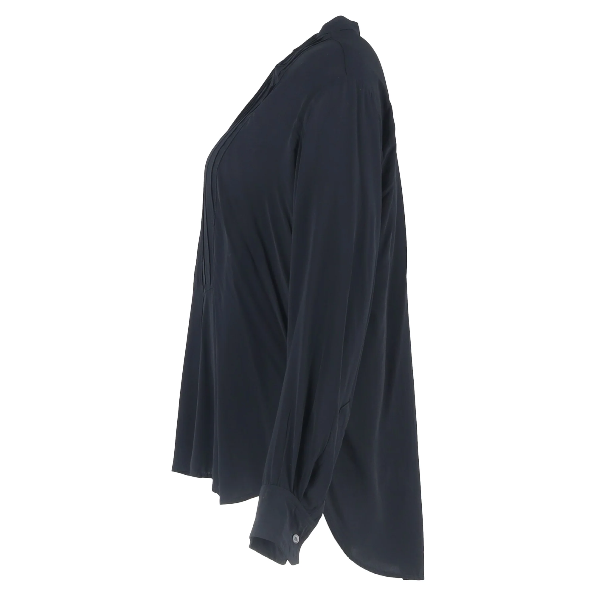 Women's Isabel Marant Amel Pleated Crepe de Chine Shirt in Black Viscose - Image 2