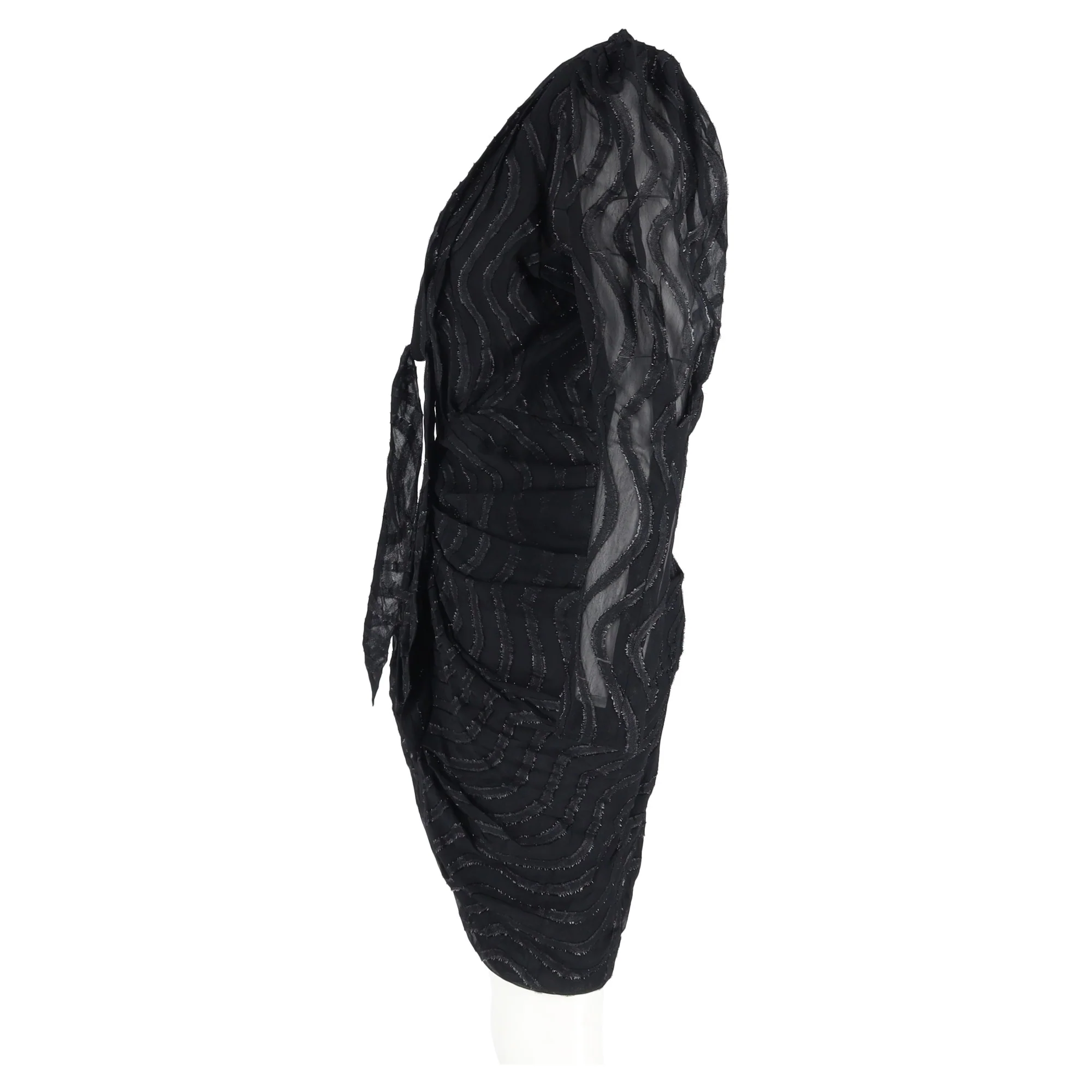 Women's Isabel Marant Atoa Metallic Print Dress in Black Cotton - Image 5