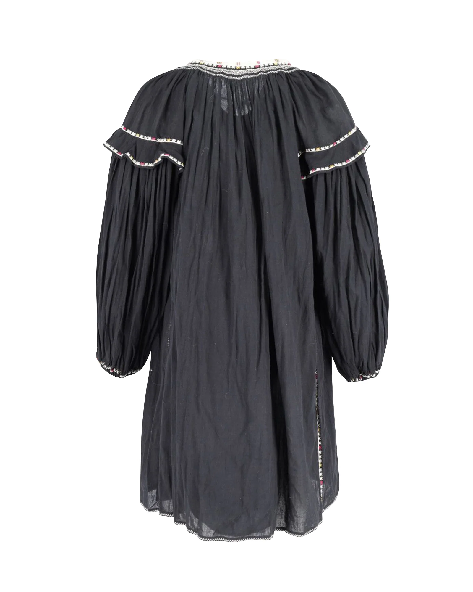 Women's Isabel Marant Embroidered Short Dress in Black Cotton - Image 3